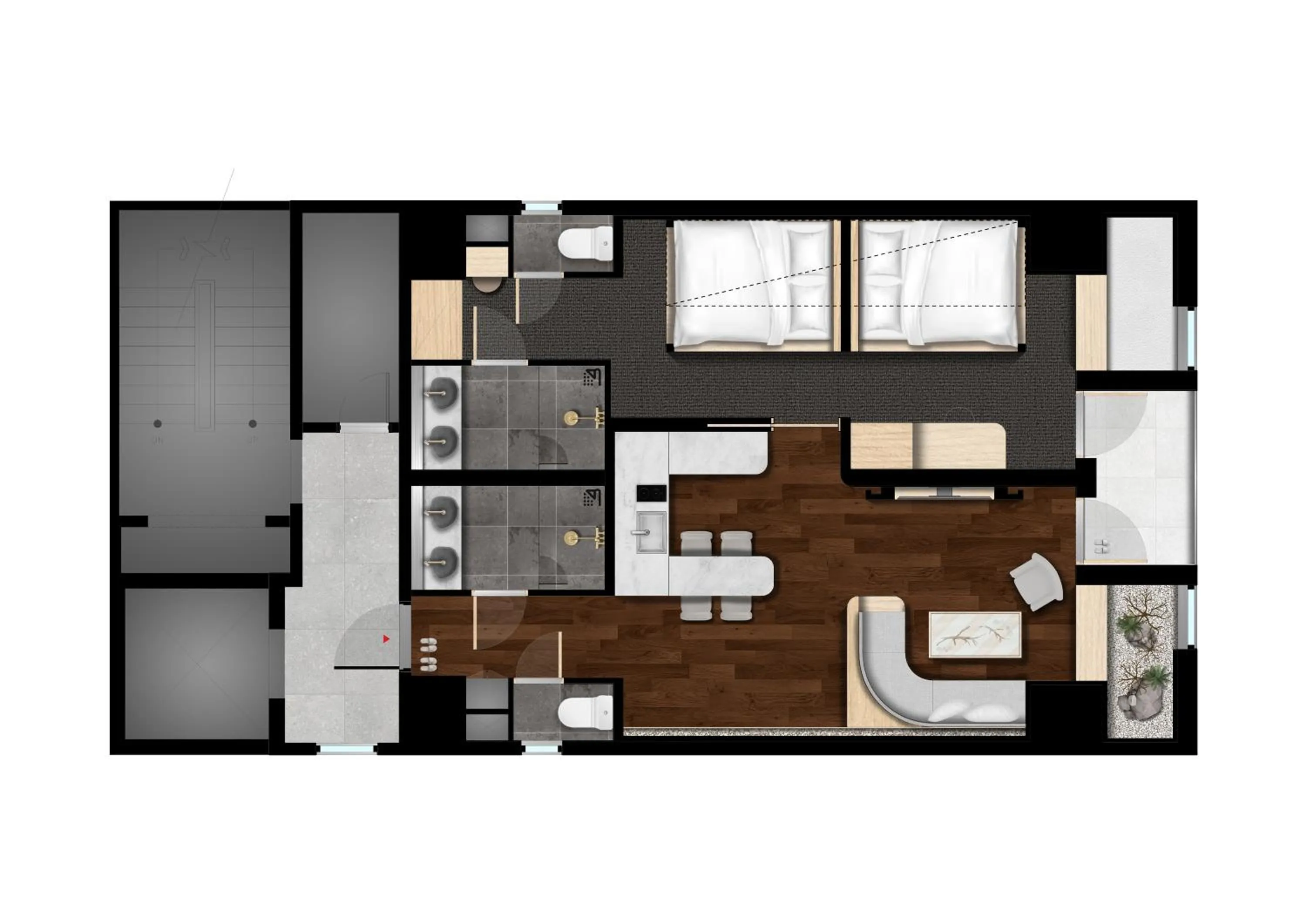 Floor plan in UH Suite Namba Station