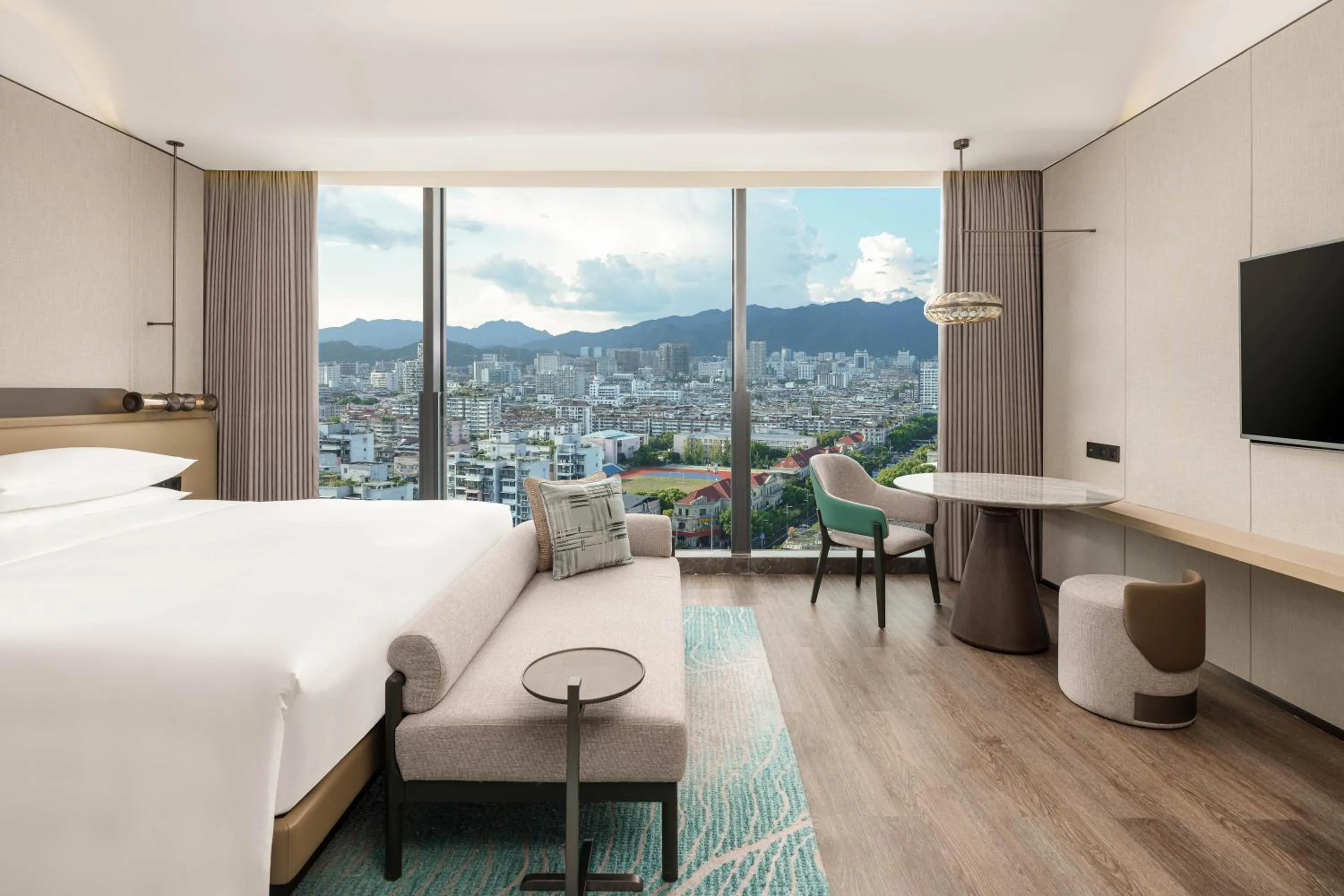 On site, Bed in Lishui Marriott Hotel