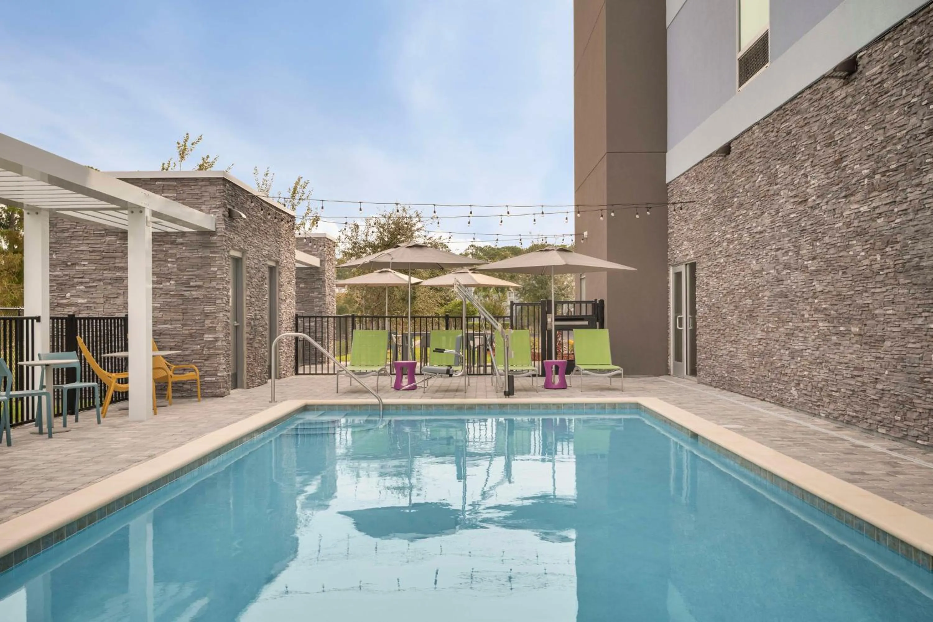 Pool view in Home2 Suites By Hilton Sanford Orlando North