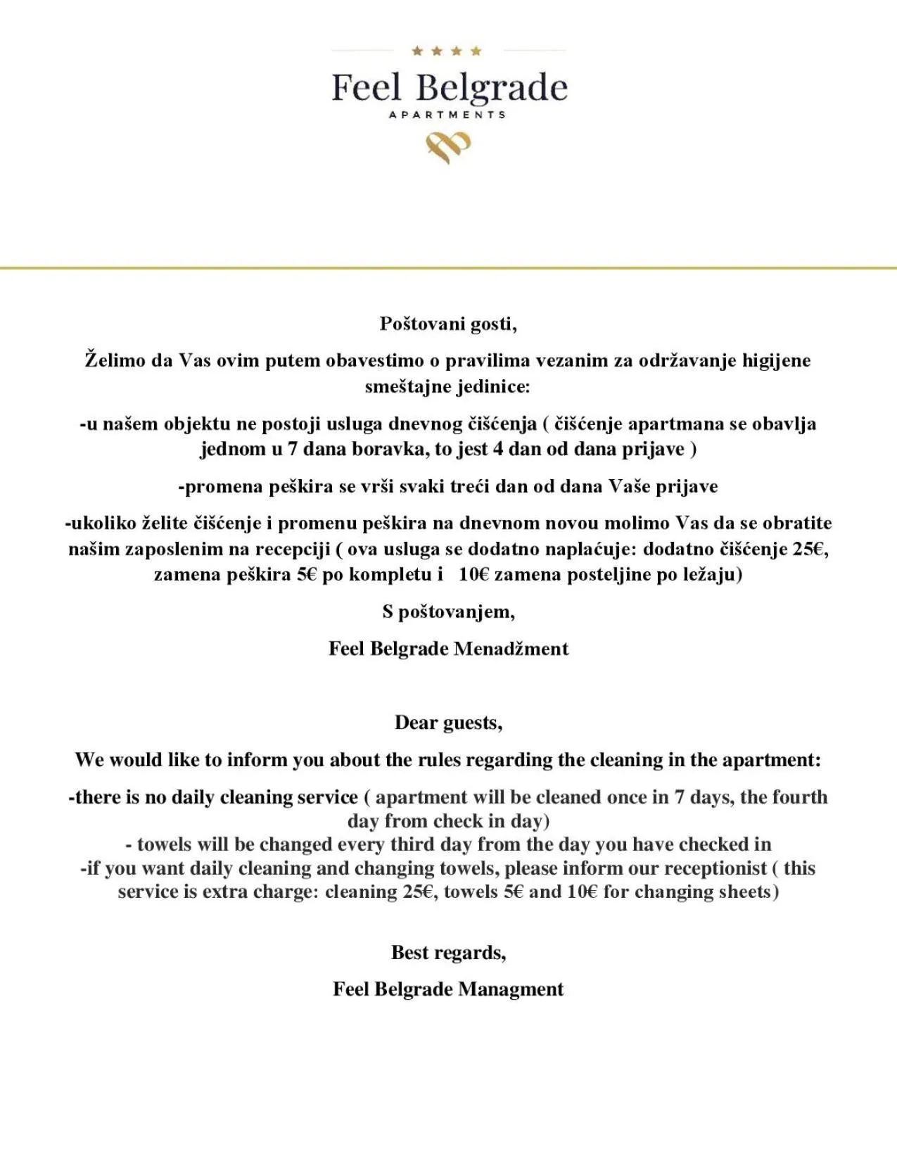 Property logo or sign in Feel Belgrade Apartments