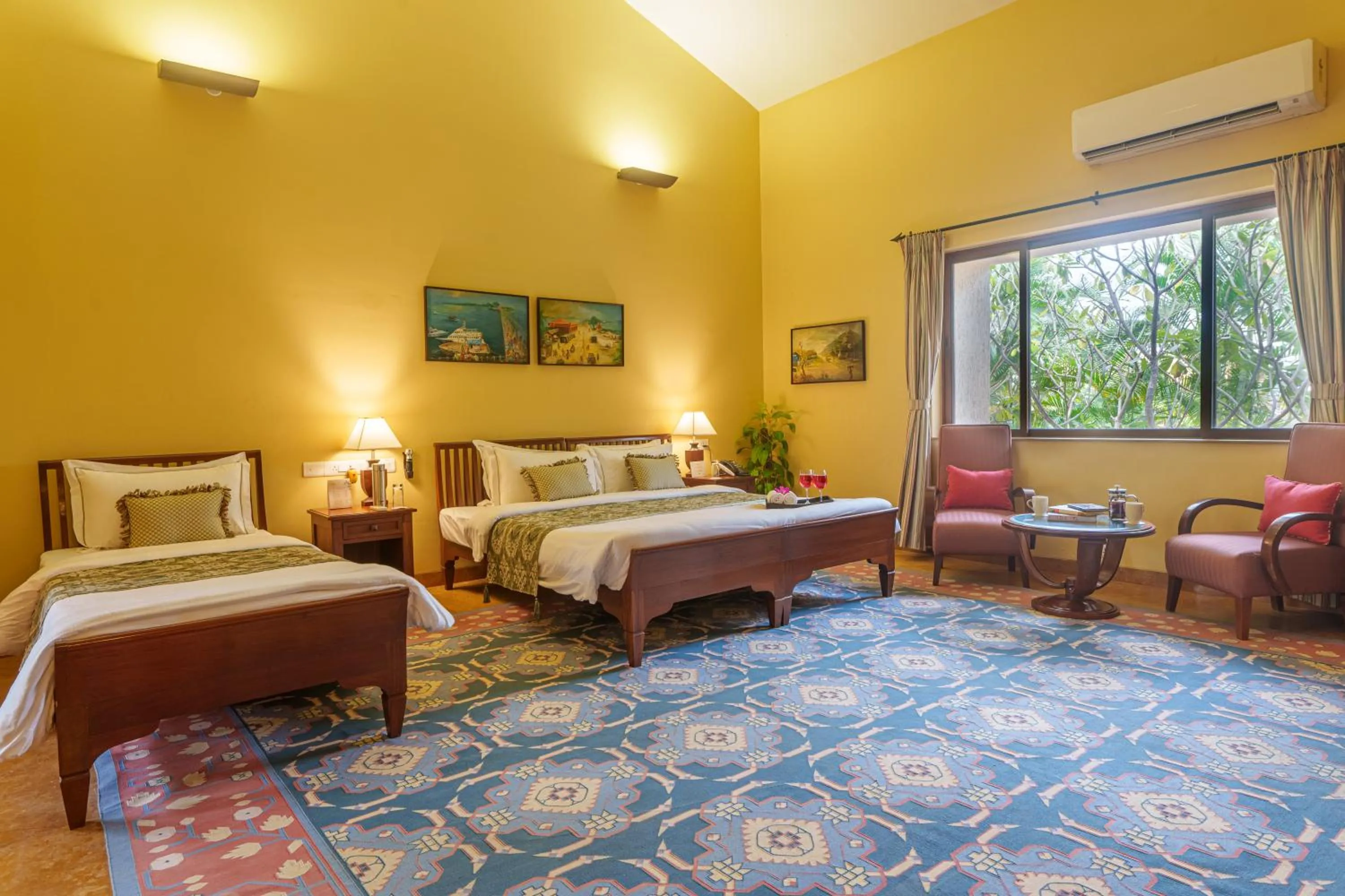 Bedroom, Bed in amã Stays & Trails Kihim Courtyard, Alibag