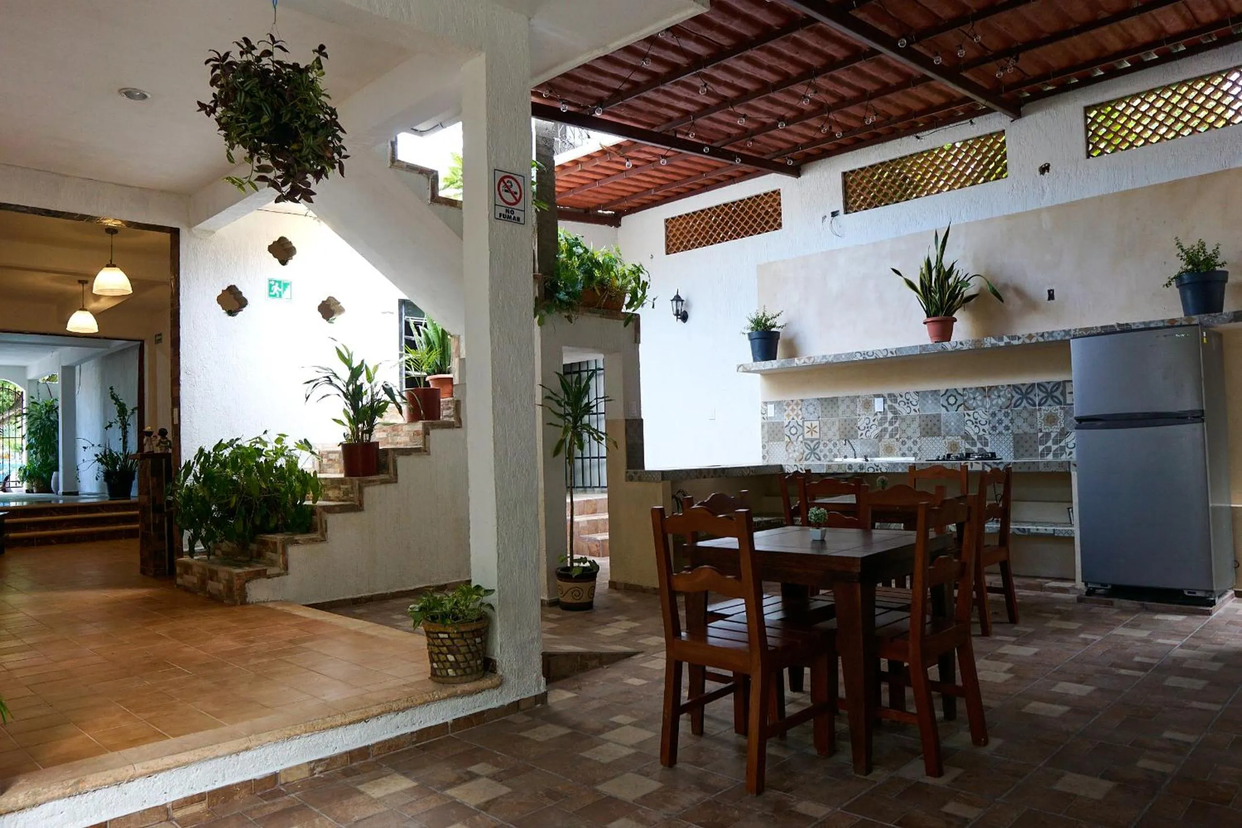 Kitchen or kitchenette in Hotel del Parque