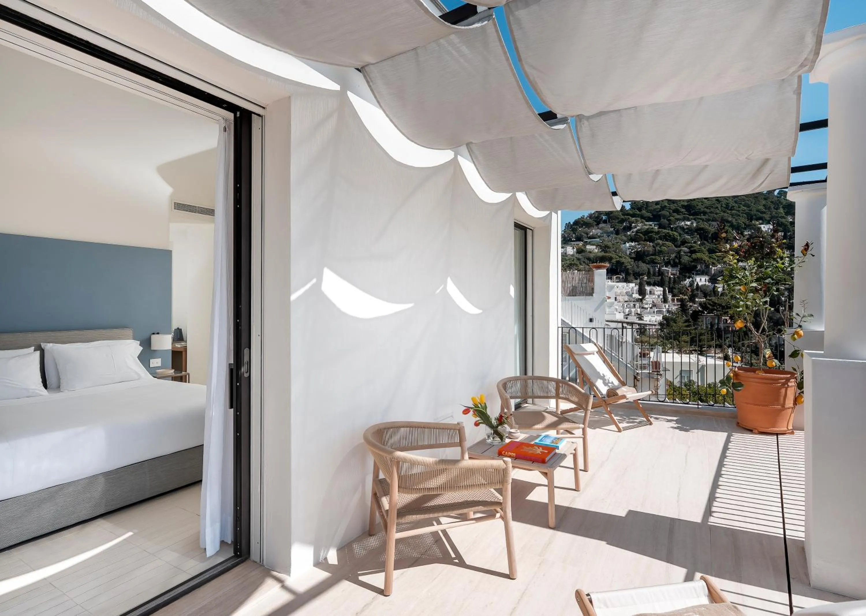 View (from property/room), Bed in Villa Certosa Boutique Hotel Capri