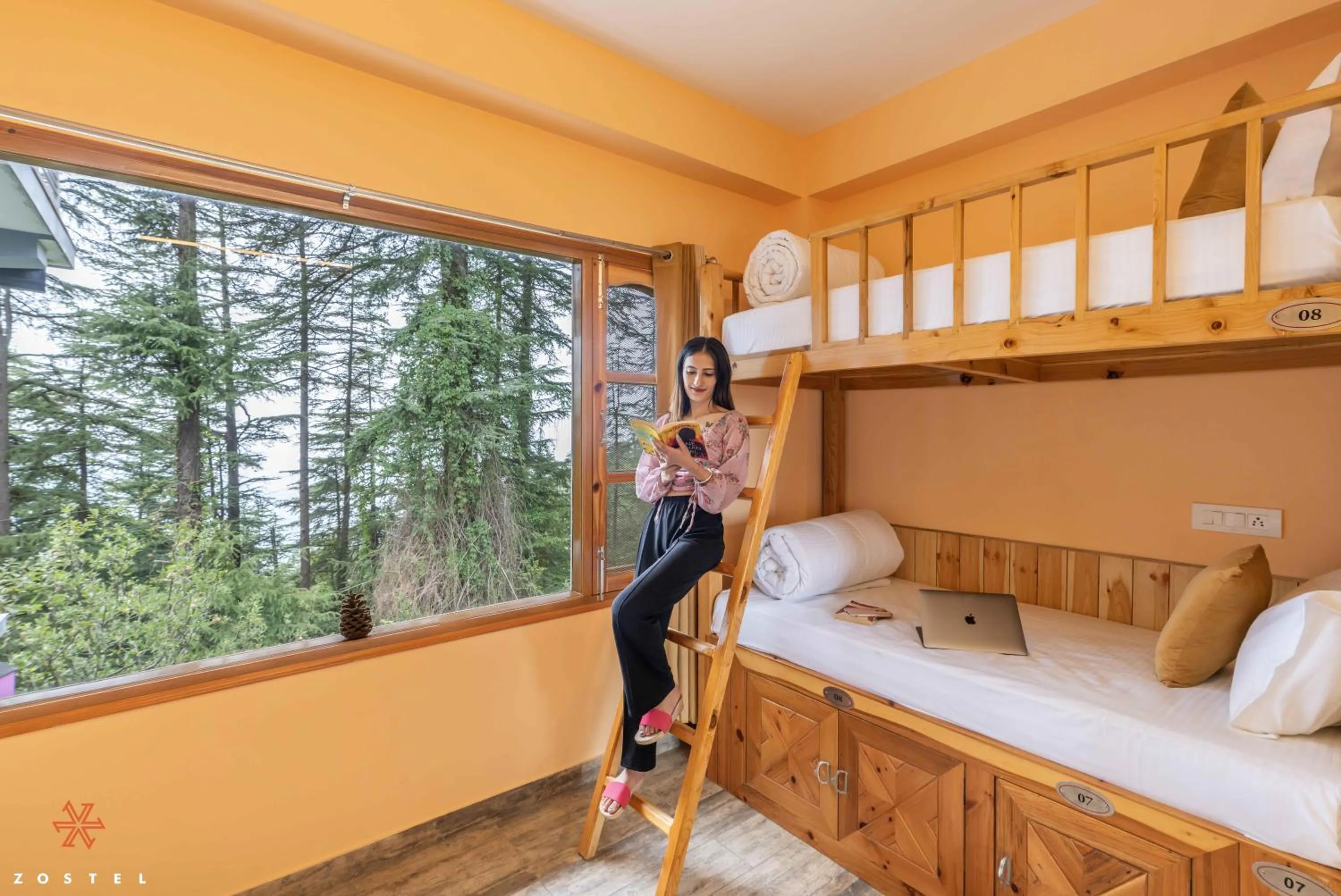 Bed in Zostel Kotgarh, Narkanda