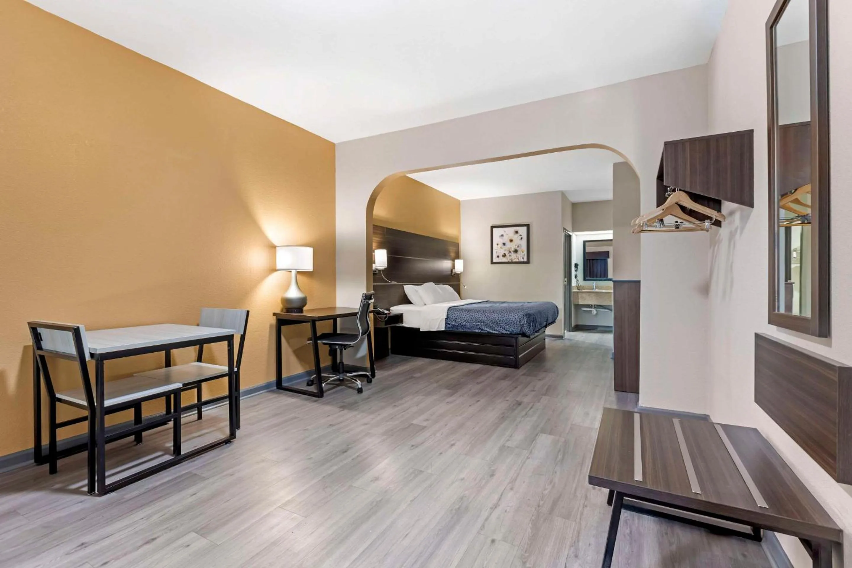 Bedroom, Bed in Suburban Studios Orangeburg