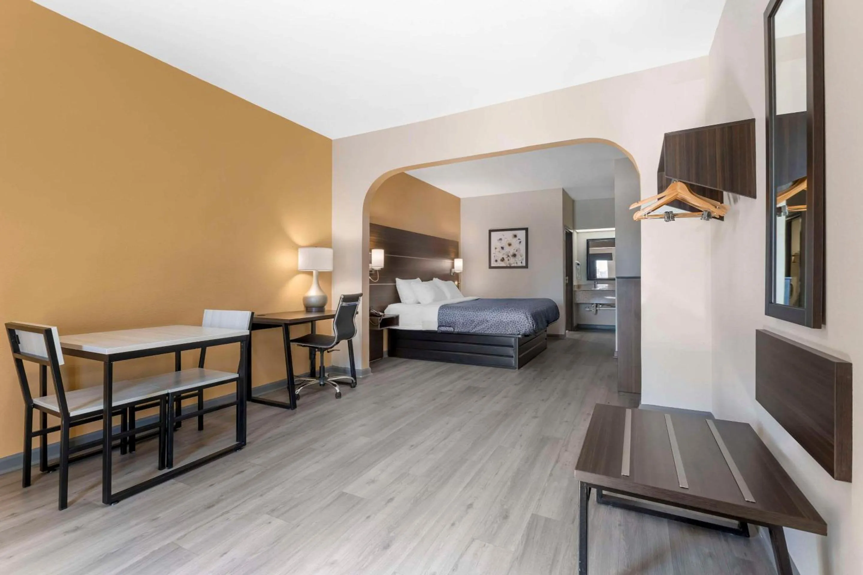 Bedroom, Bed in Suburban Studios Orangeburg