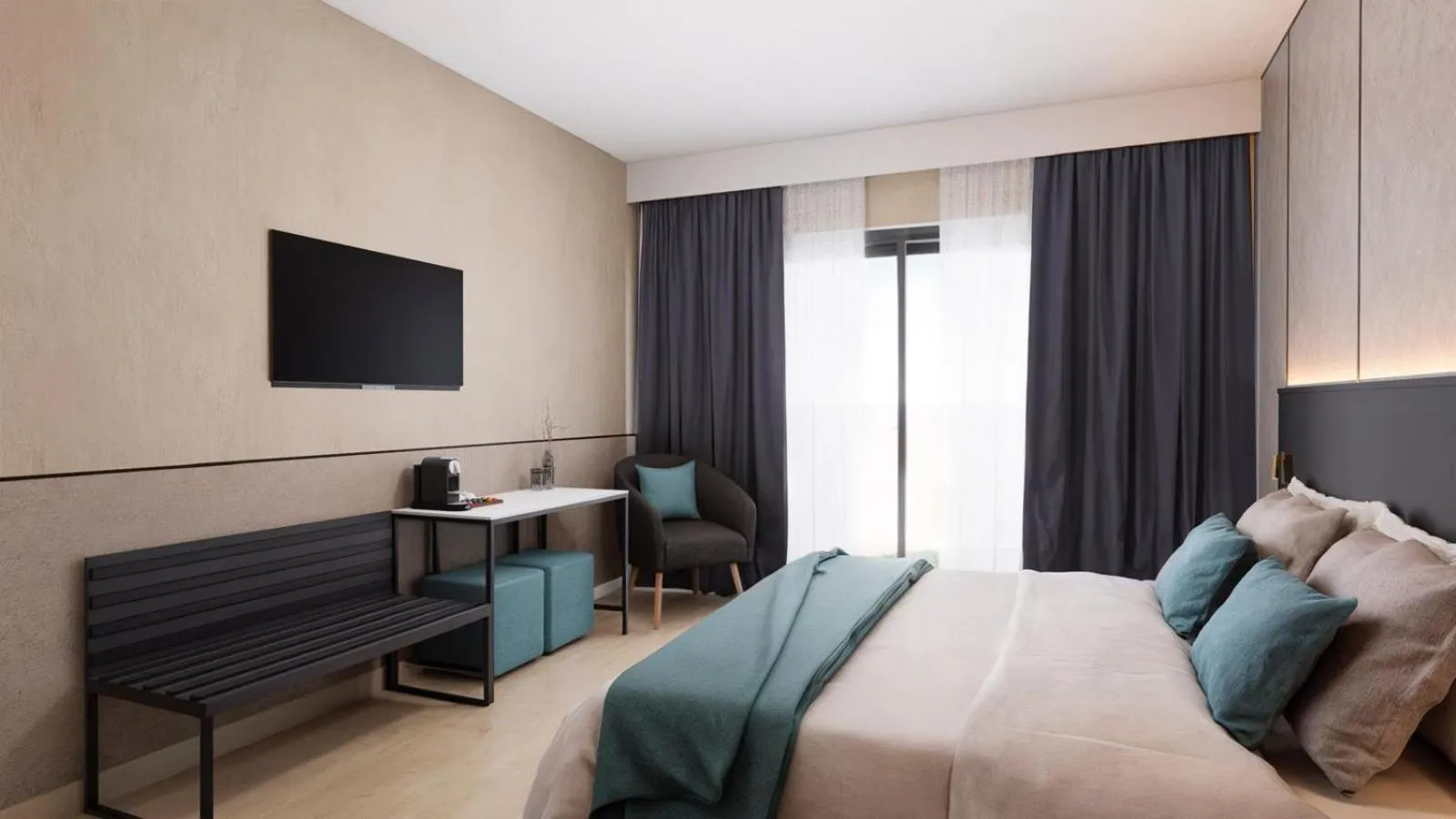 Bedroom, Bed in Hotel Puente Real