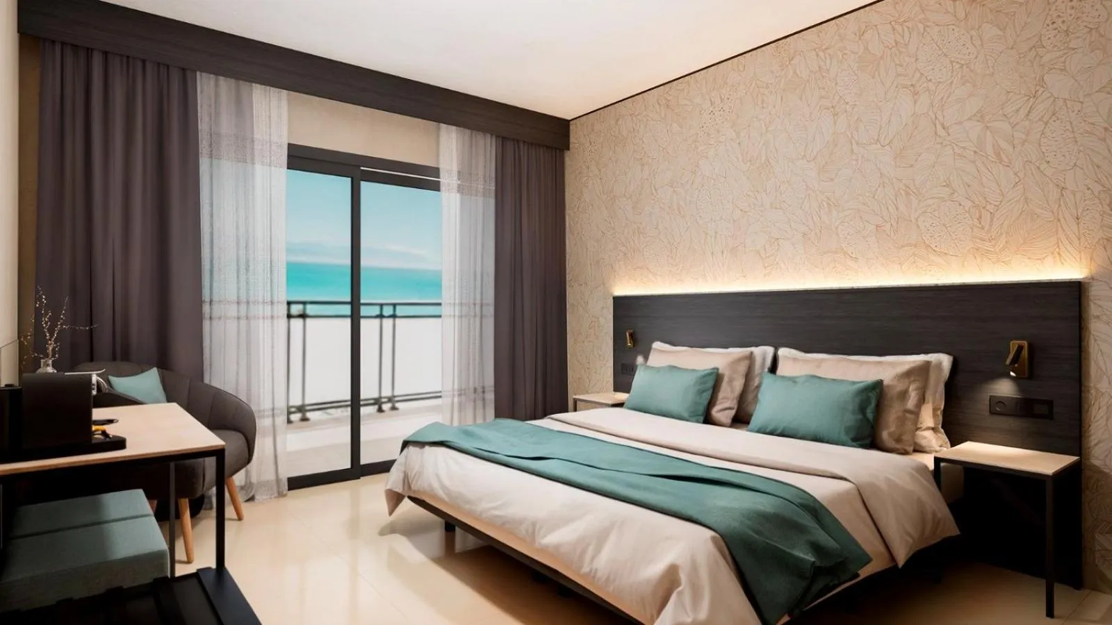 Bedroom, Bed in Hotel Puente Real