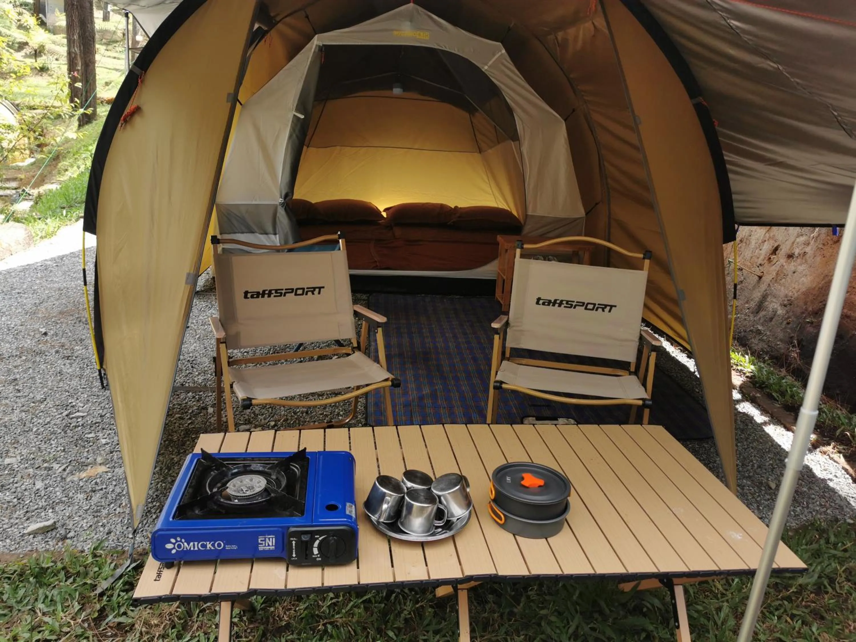 Coffee/tea facilities in corak alam glamping