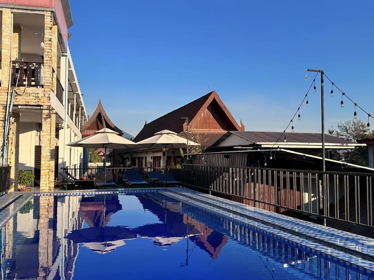 Pool view in A P S Hotel