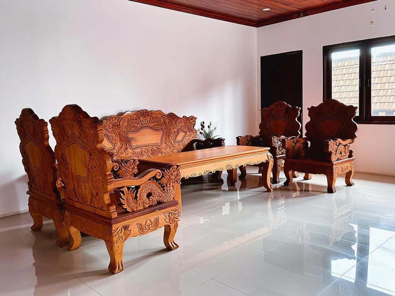 Seating area in A P S Hotel