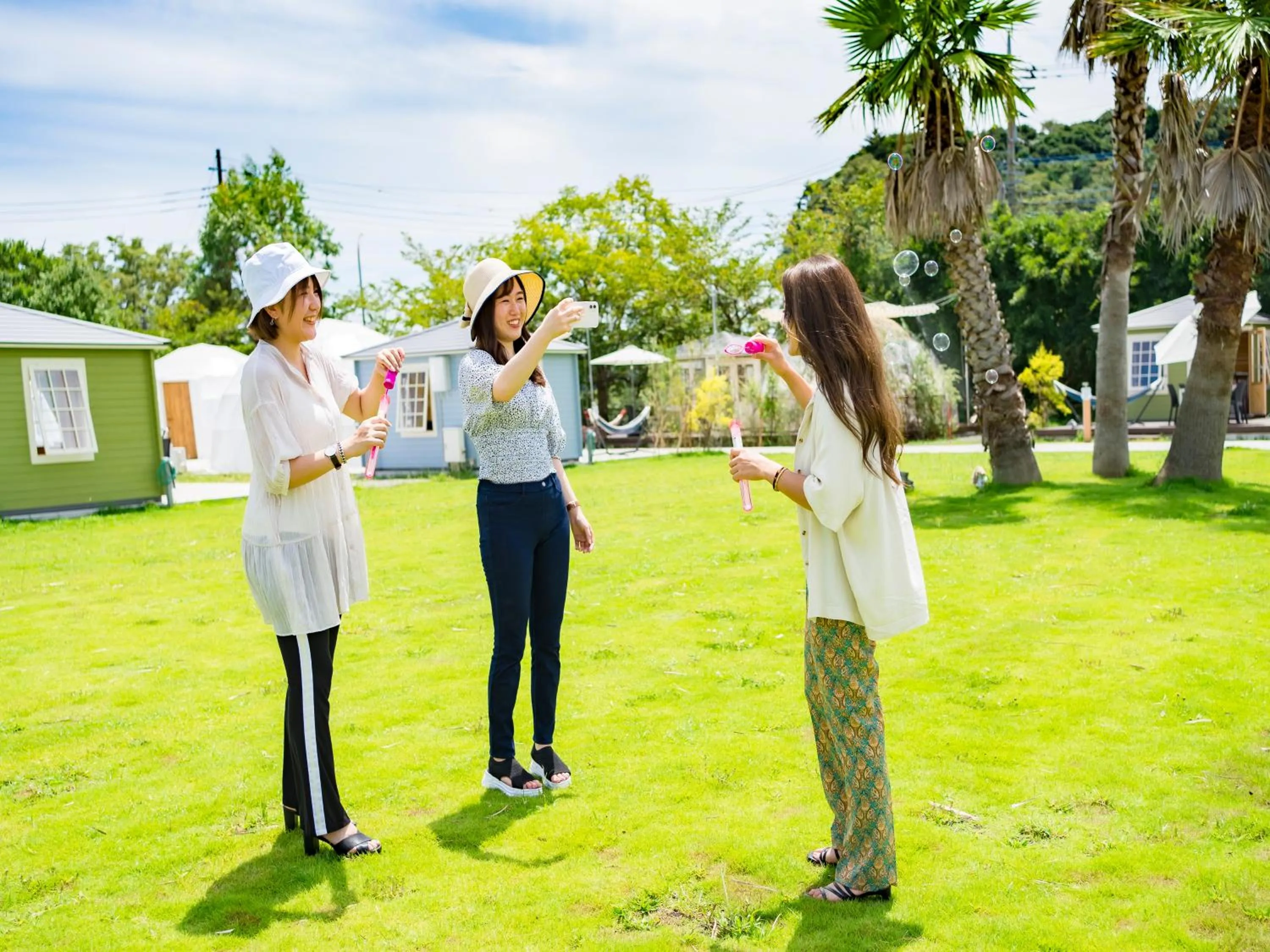 People in Takatakiko Glamping Resort