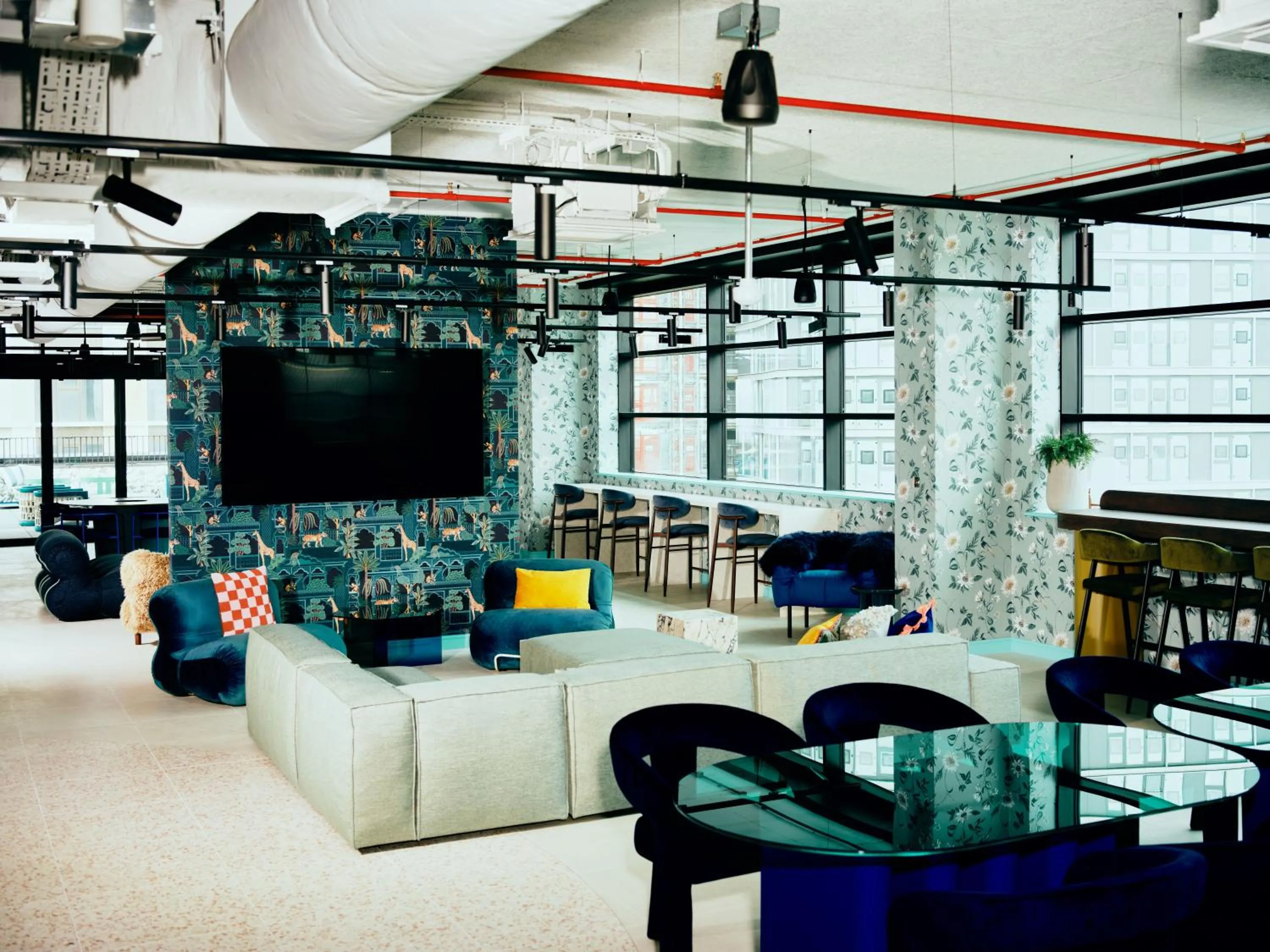 Communal lounge/ TV room in Vertus Edit Canary Wharf