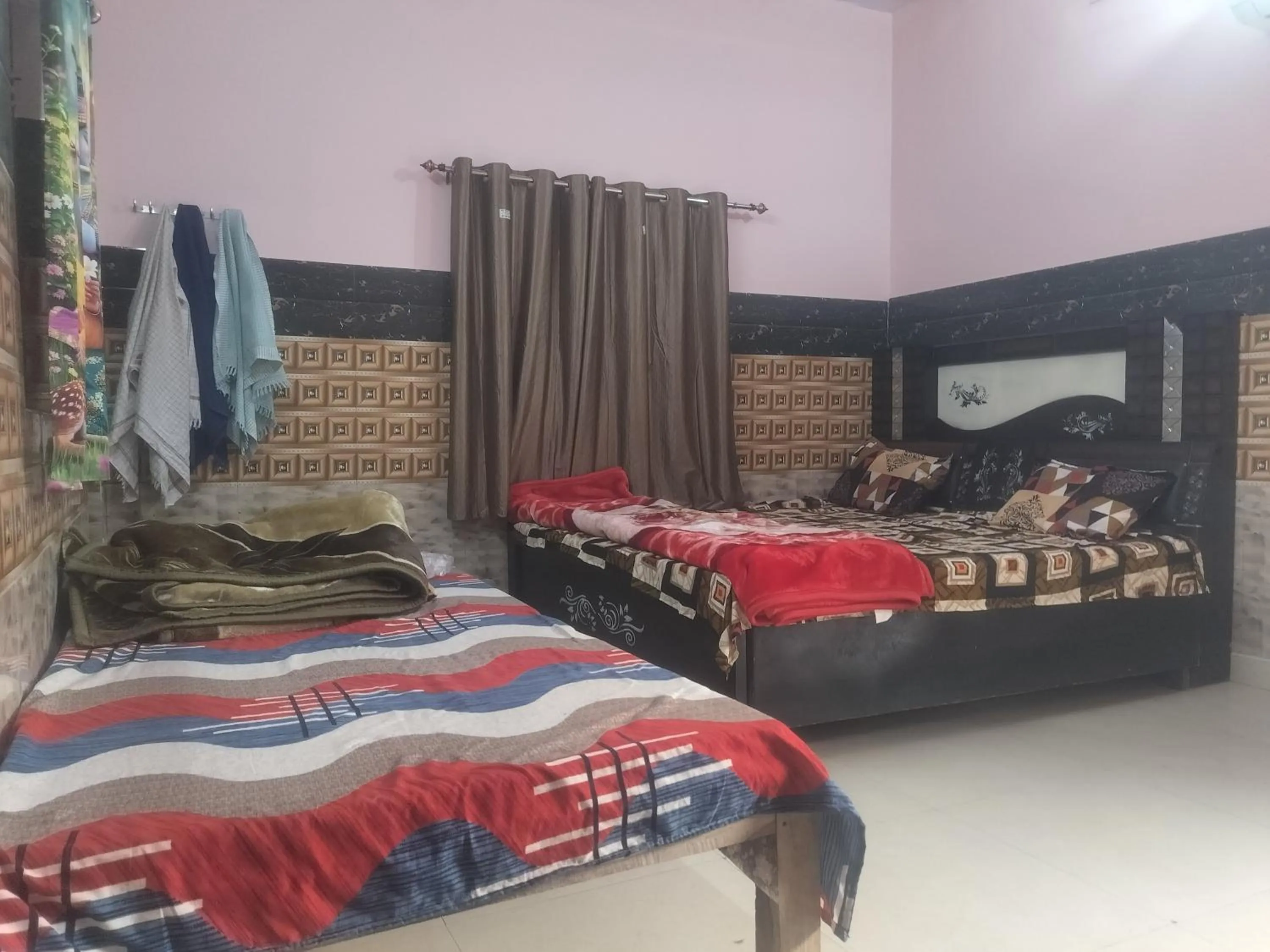 Bed in Shri Krishna Kunj homestay