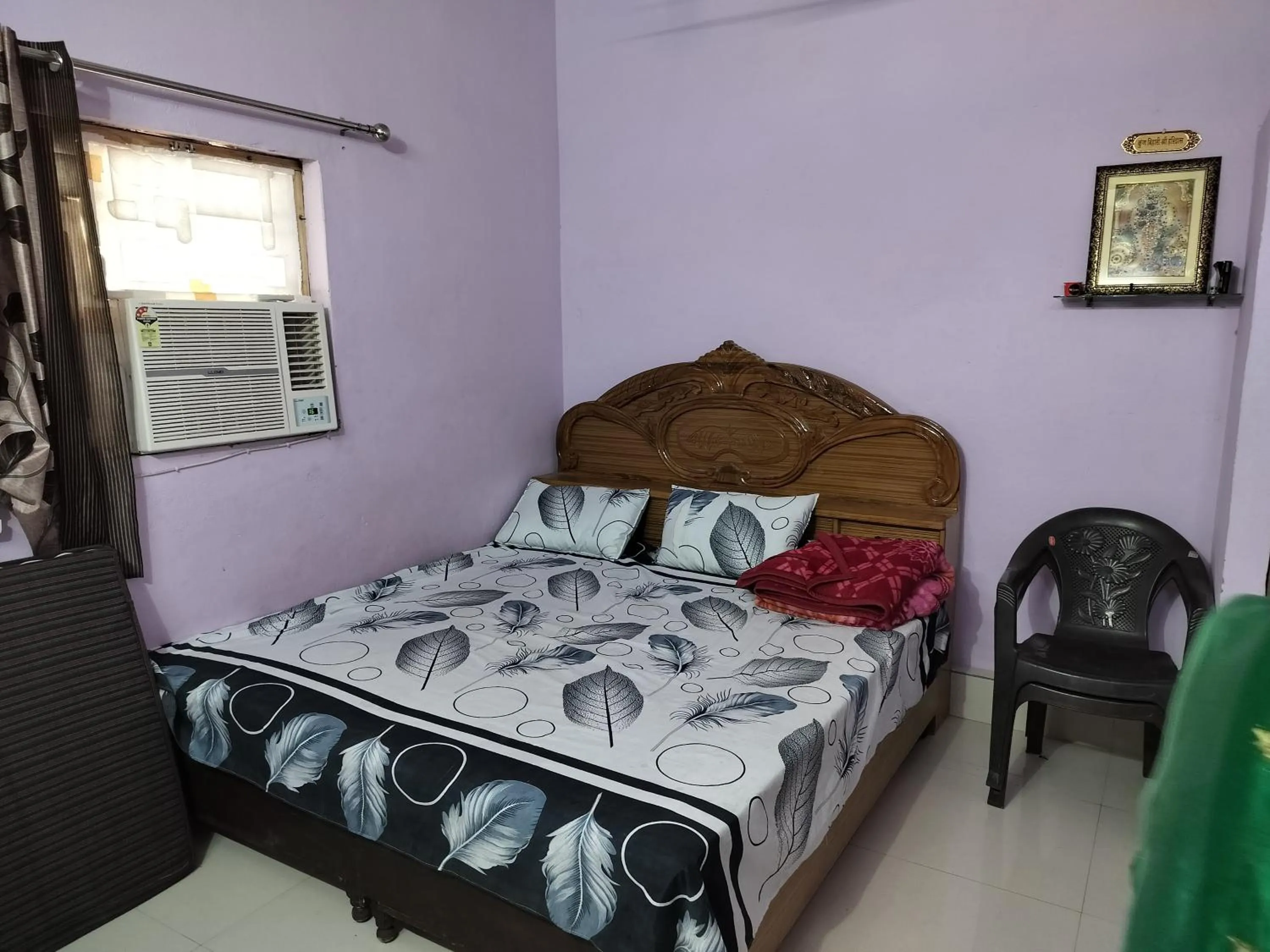 Bed in Shri Krishna Kunj homestay