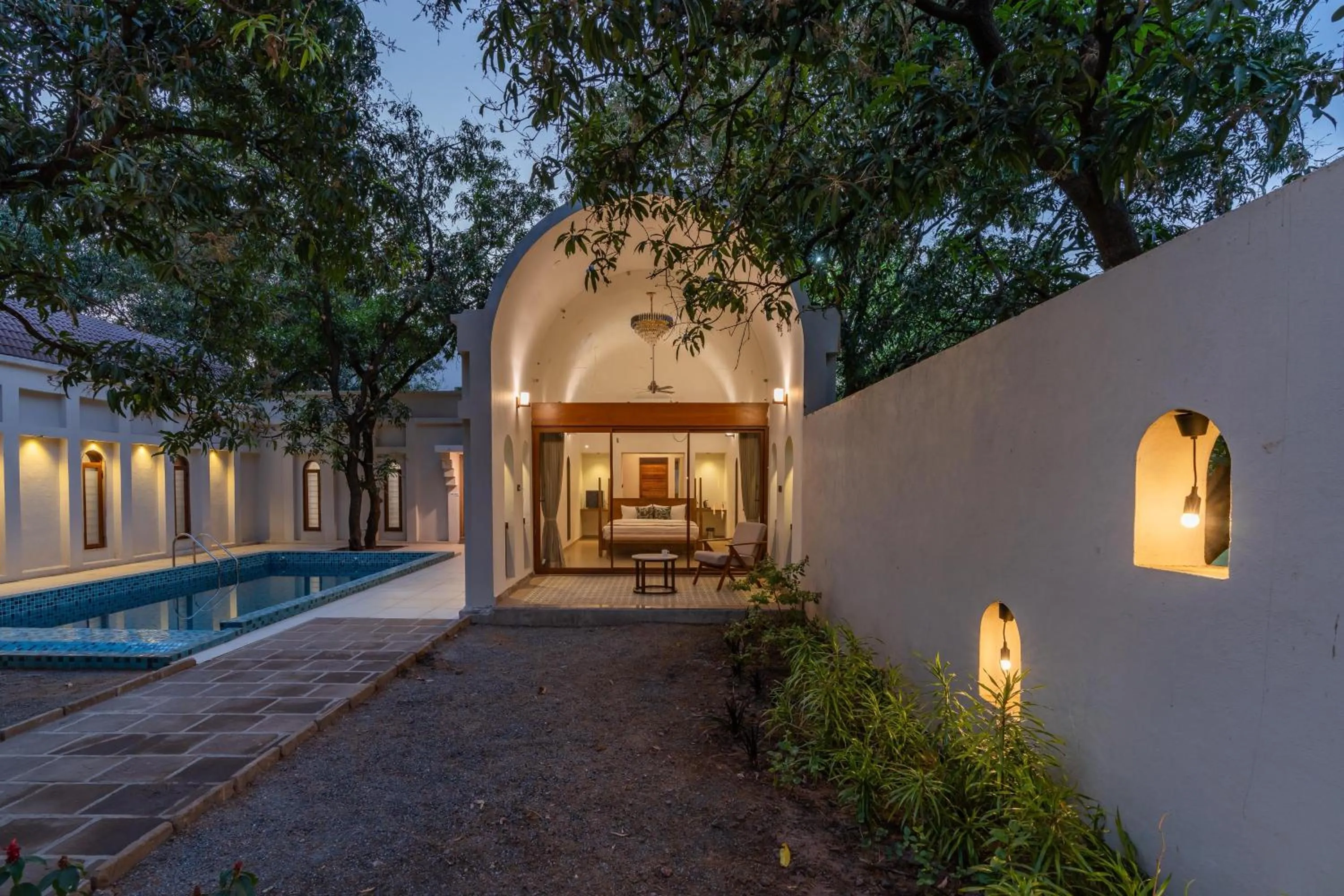 Pool view in Le Casa Lion Resort A Premium Resort In Sasan Gir