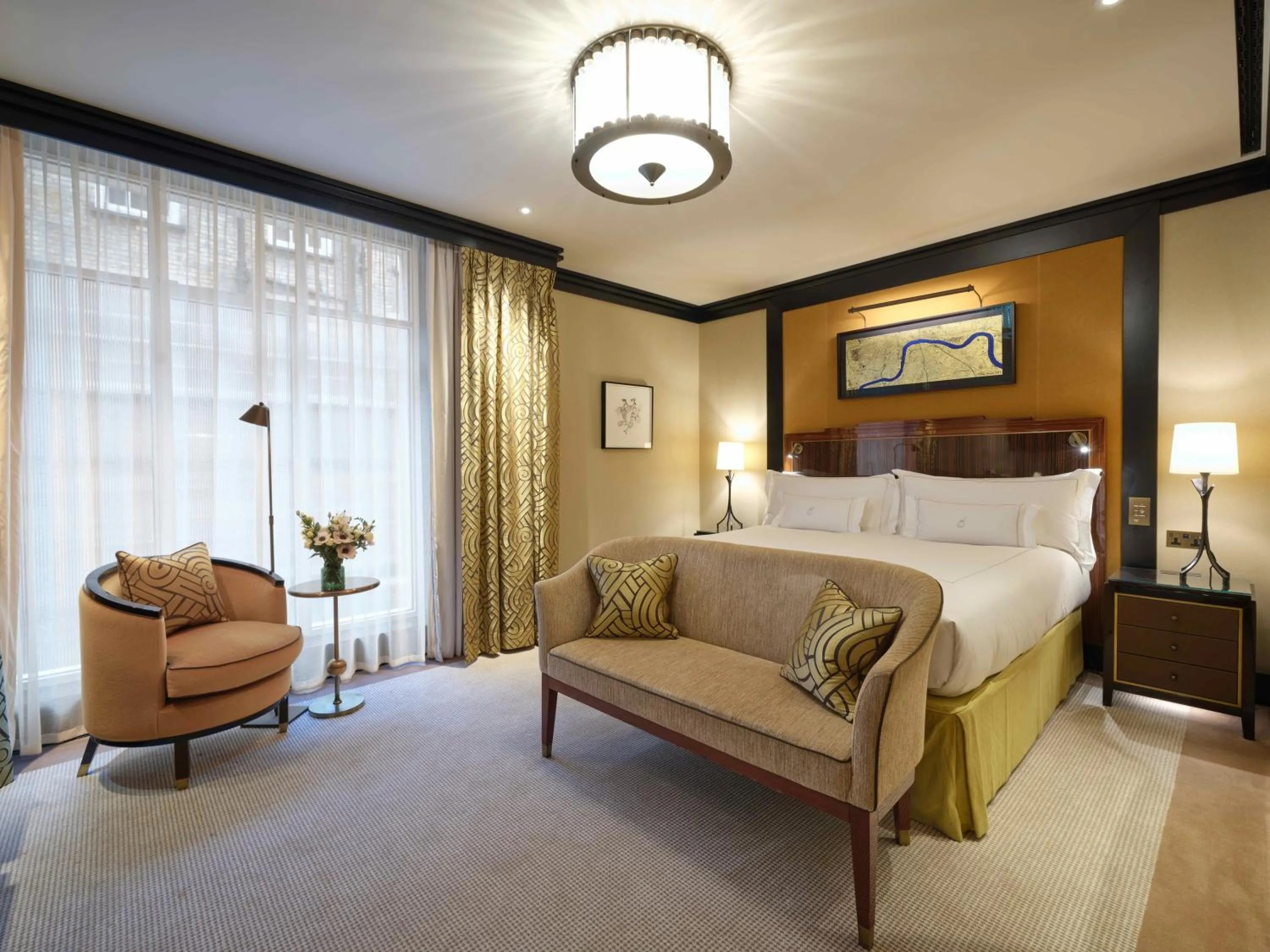 Bed in The Beaumont Mayfair