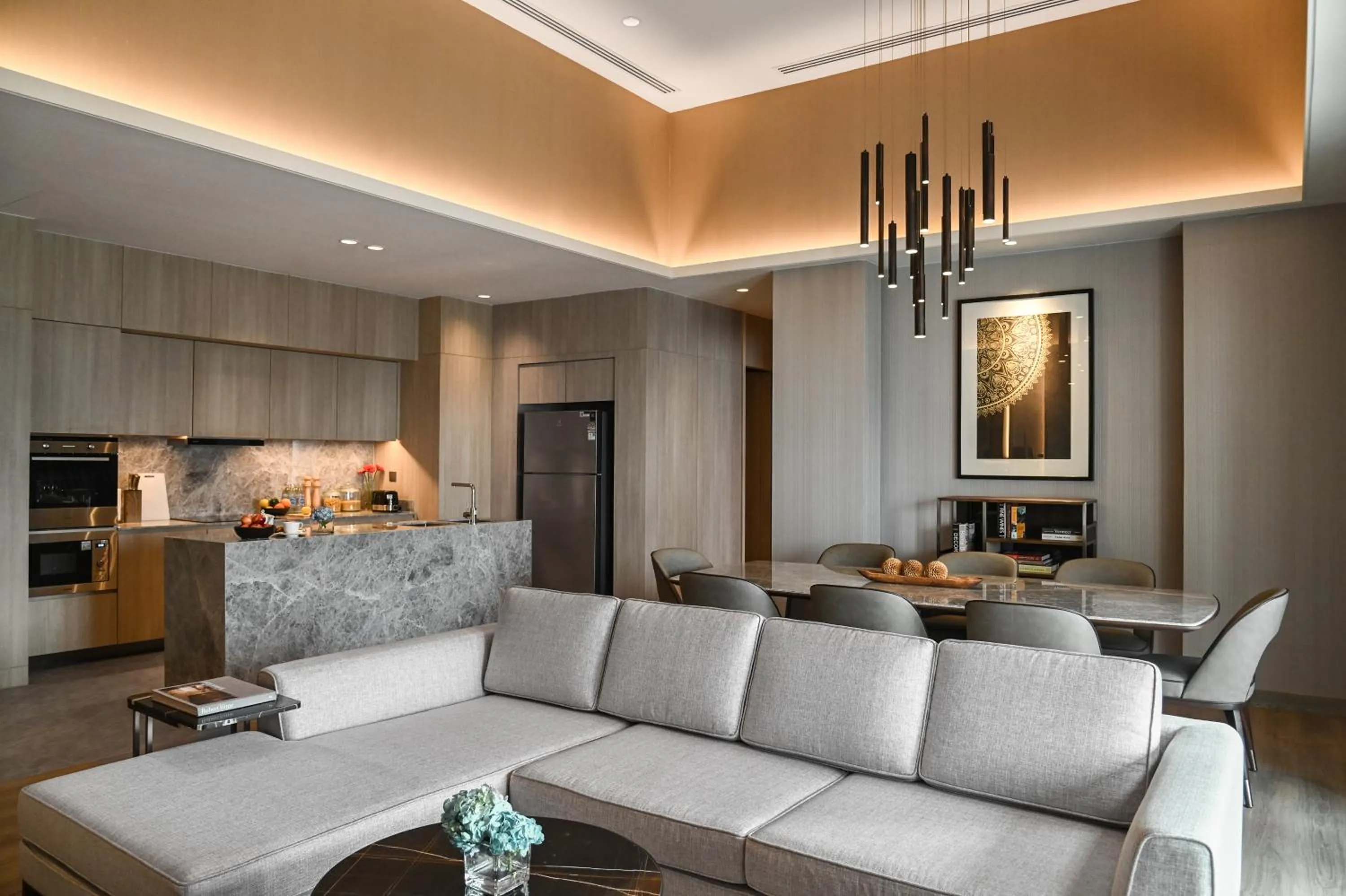 Living room in Marriott Executive Apartments, Bangkok Townhall Sukhumvit