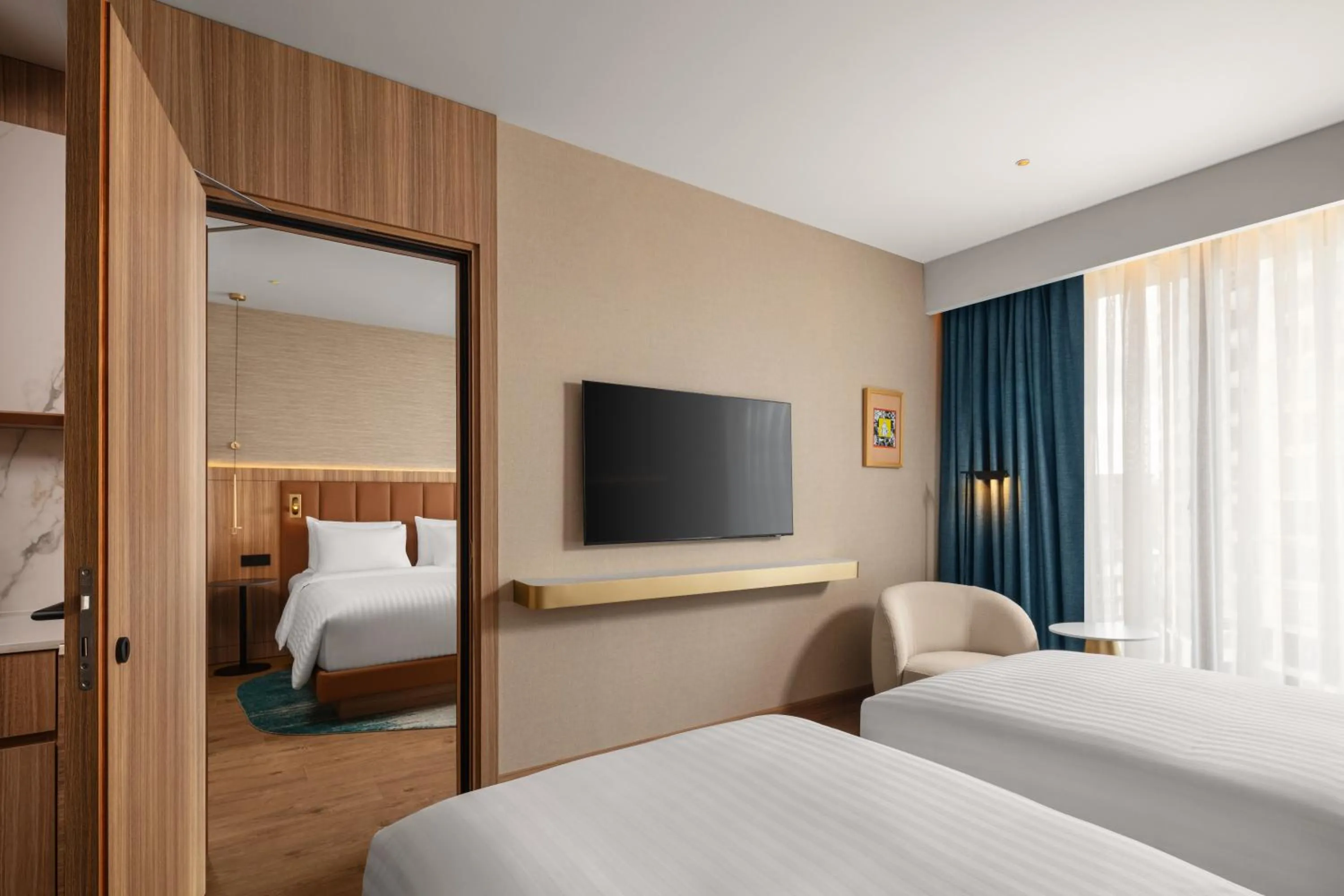Bedroom, Bed in Courtyard by Marriott Prishtina