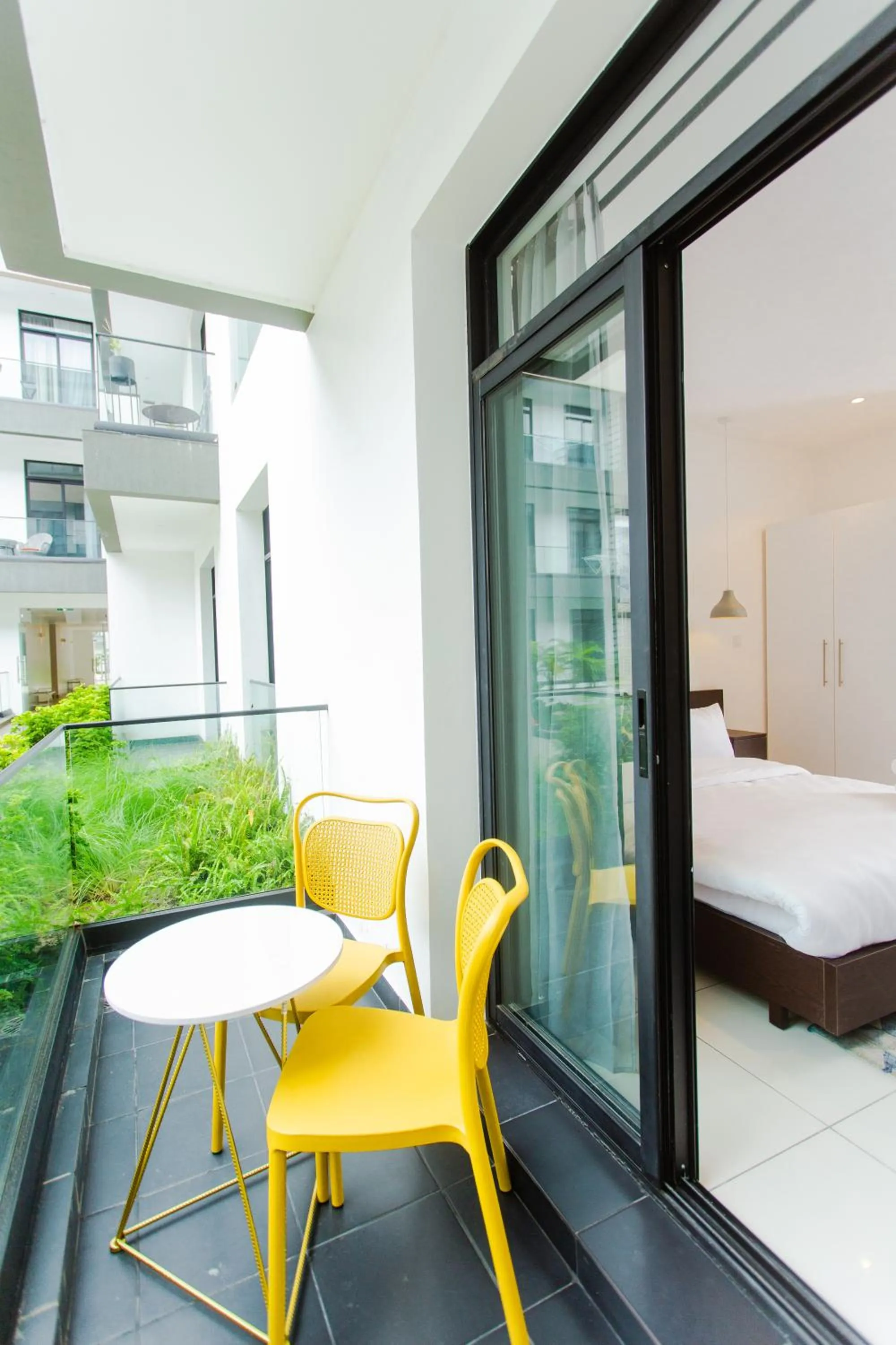 Patio, Bed in Accra Luxury Apartments at Embassy Gardens