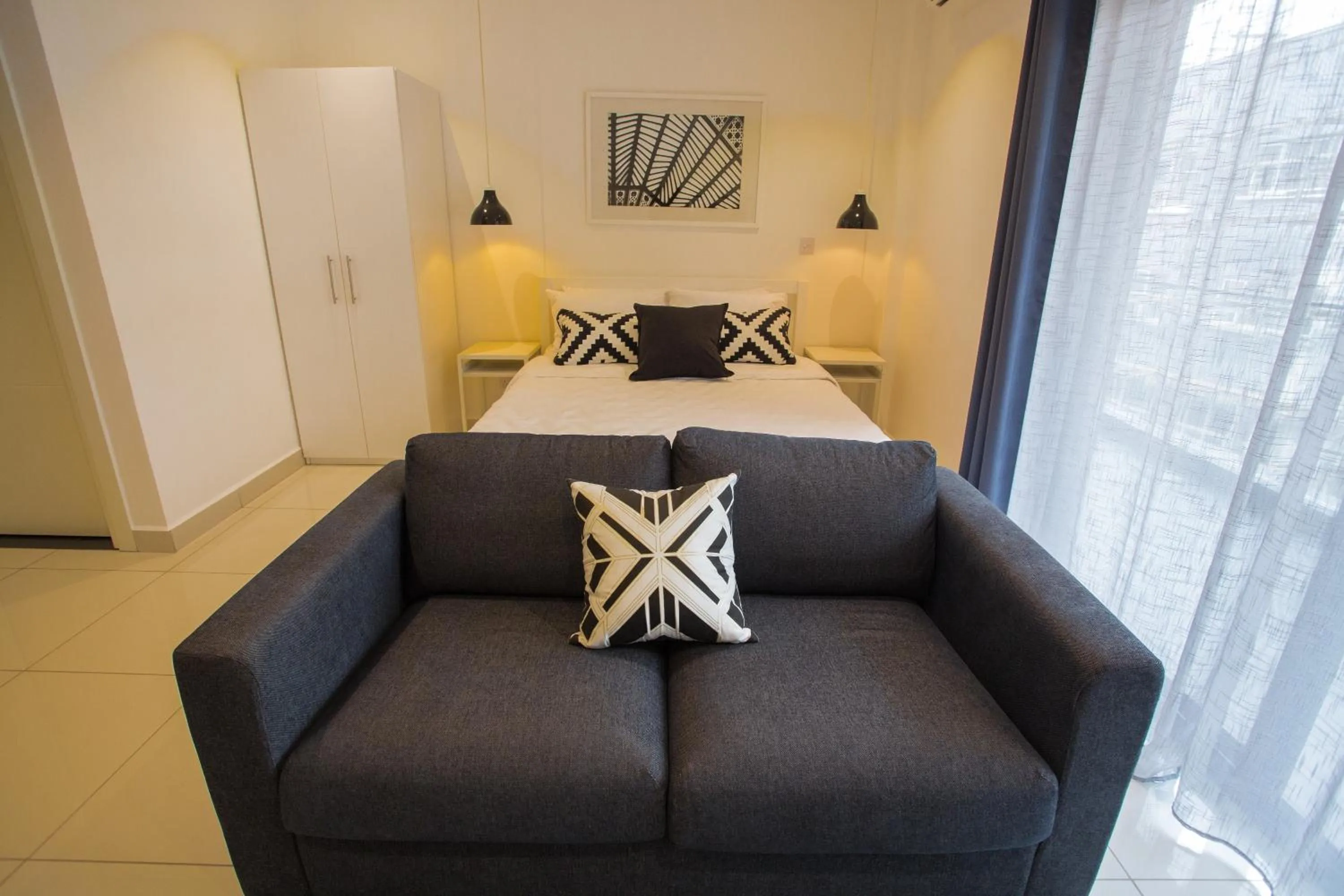 Bed in Accra Luxury Apartments at Embassy Gardens