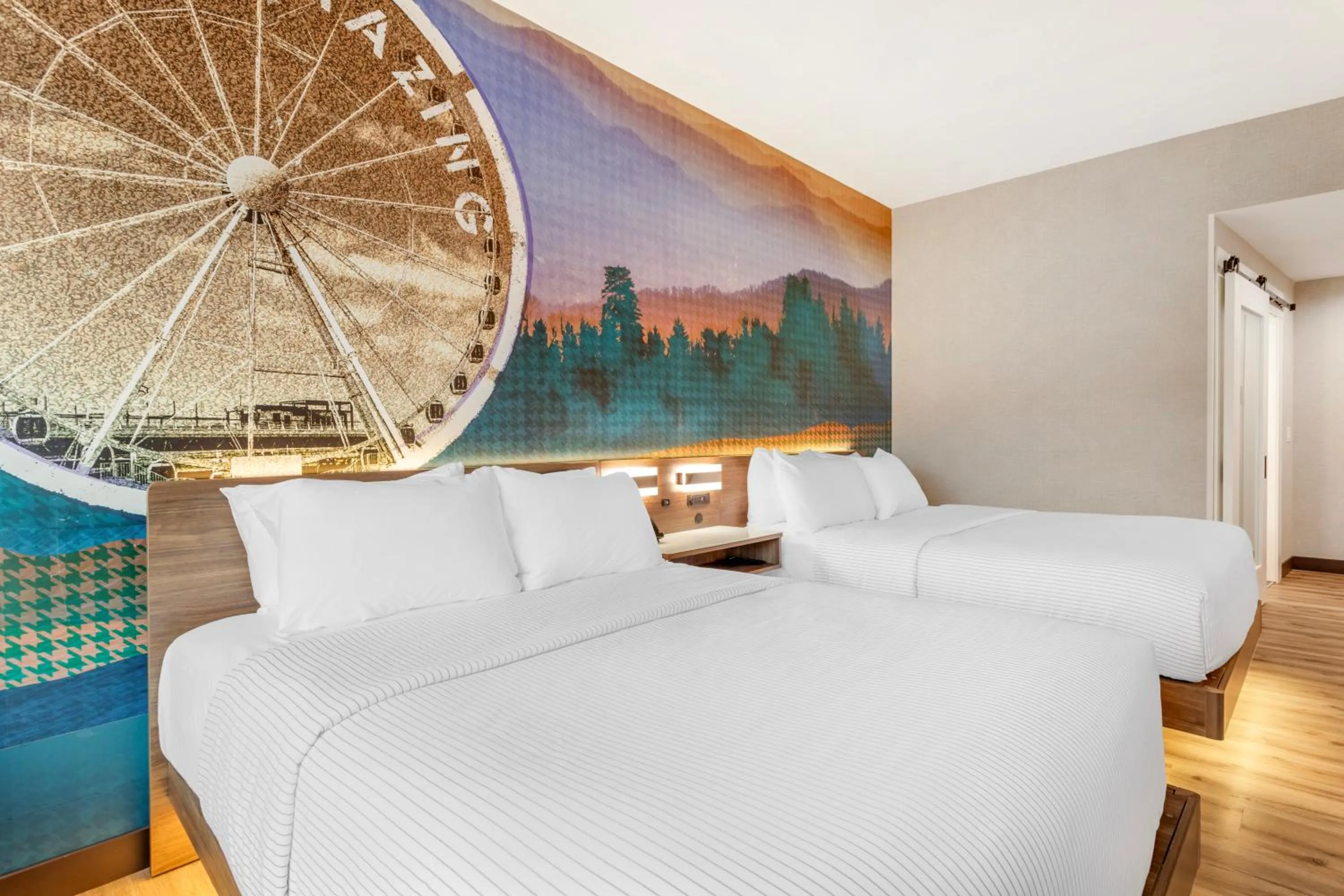 Large Quadruple Room with Two Queen Beds and No View - Disability Access/Non Smoking in Cambria Hotel Pigeon Forge