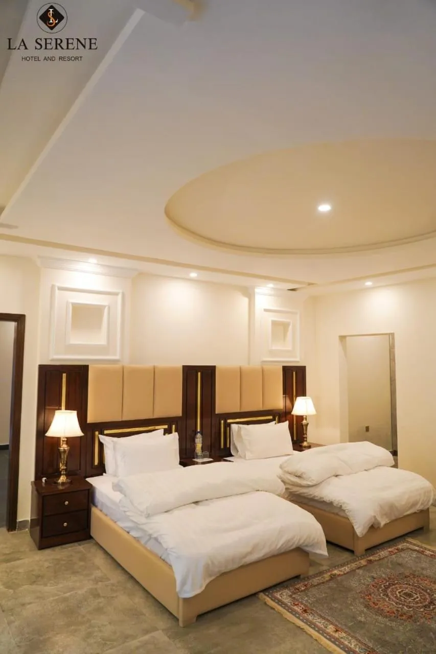 Shower, Bed in La Serene Hotel and Resort Kalam by Khan Familia Travels