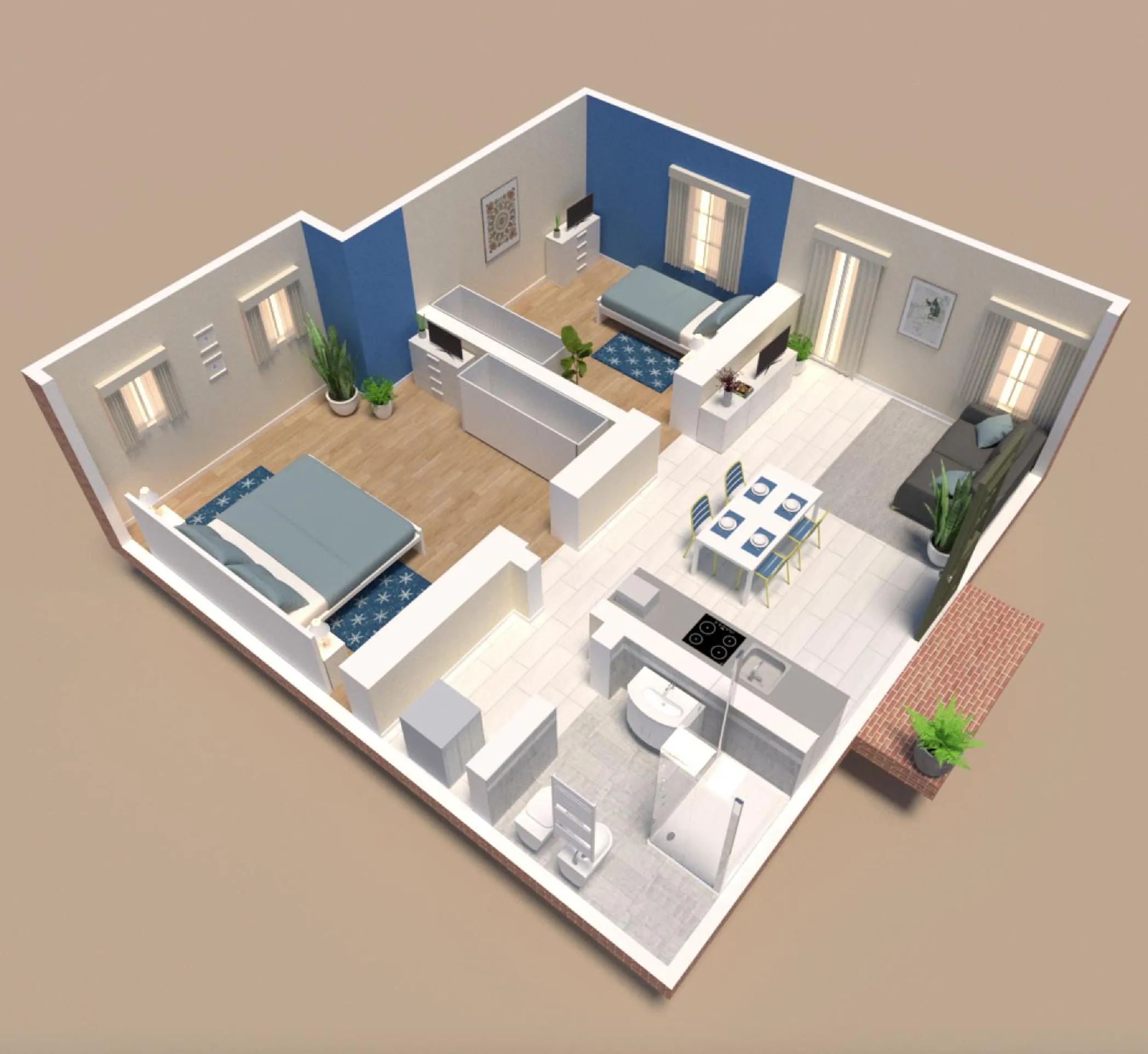 Floor plan in Ca' Degli Antichi Giardini Apartments