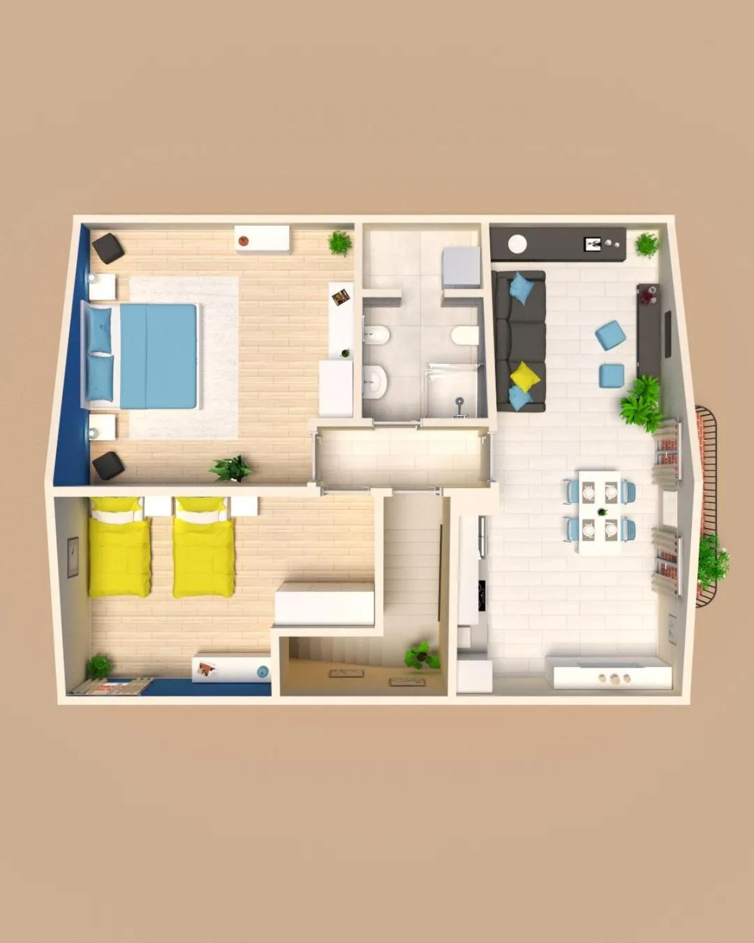 Floor plan in Ca' Degli Antichi Giardini Apartments