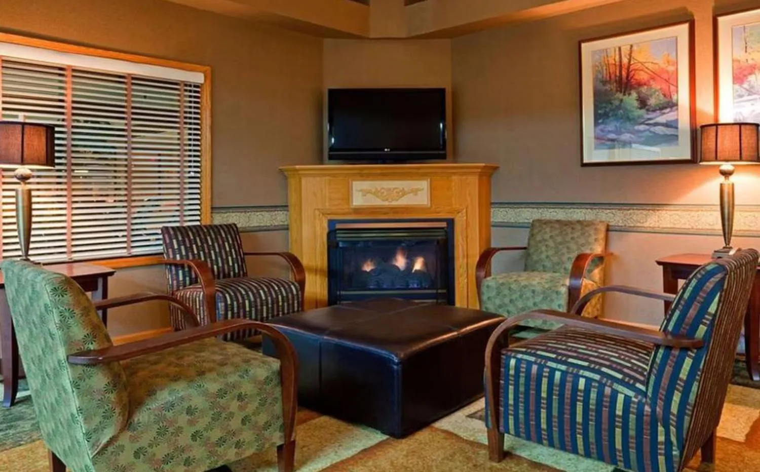 fireplace in Blue Way Inn Eagan Extended Stay