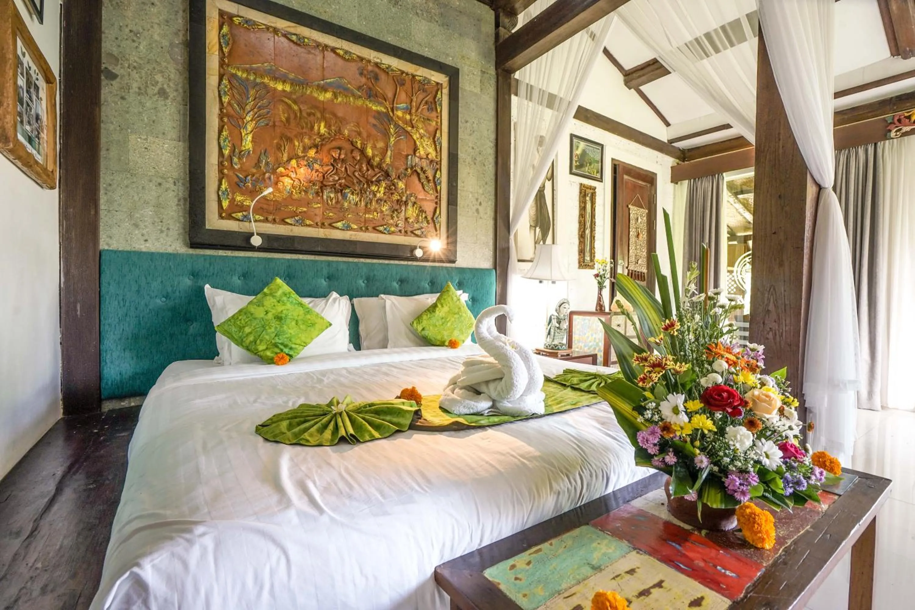 Shower, Bed in KTS Balinese Villas