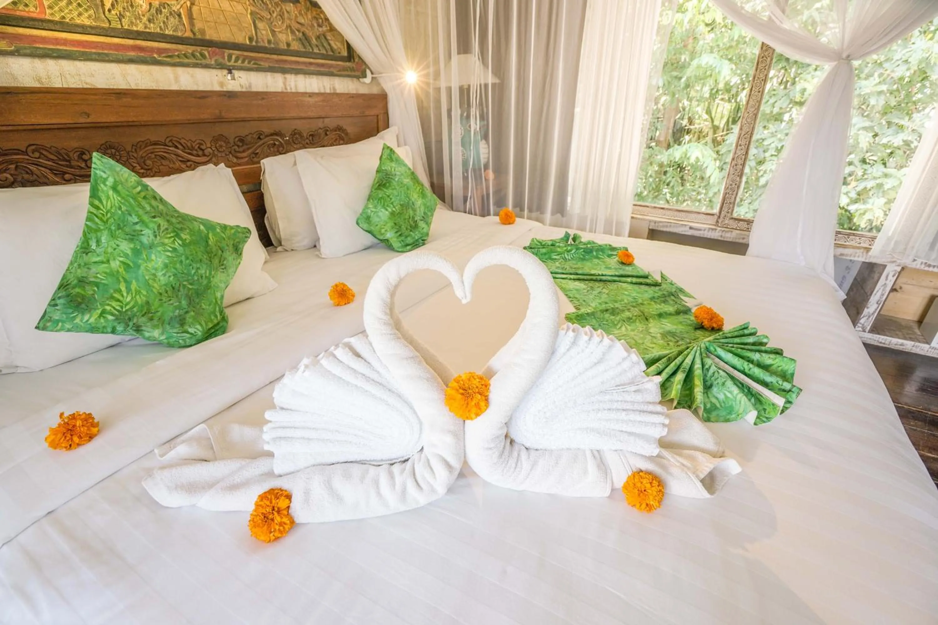 Shower, Bed in KTS Balinese Villas