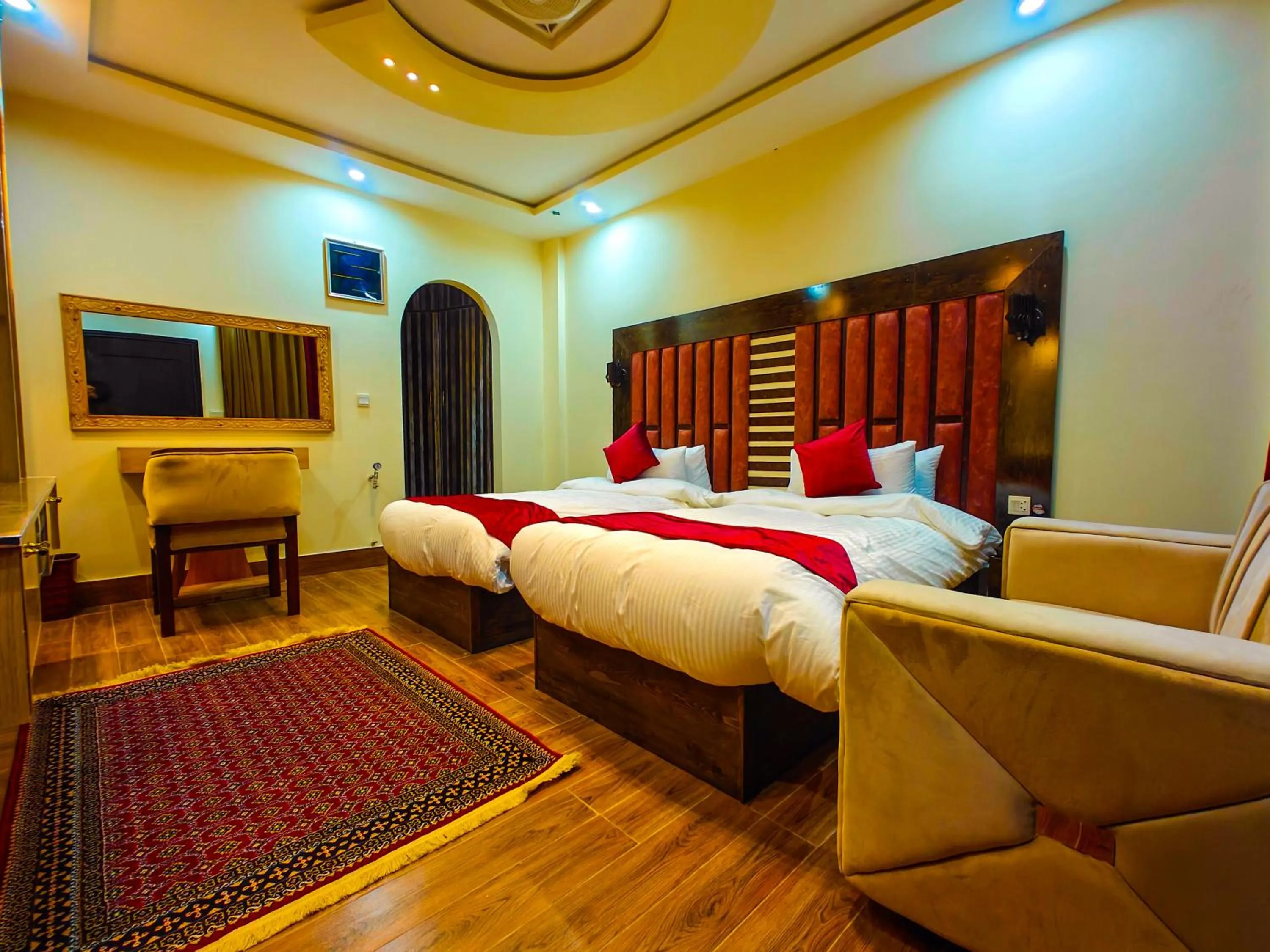 Bed in Kabirs Hotel Kalam