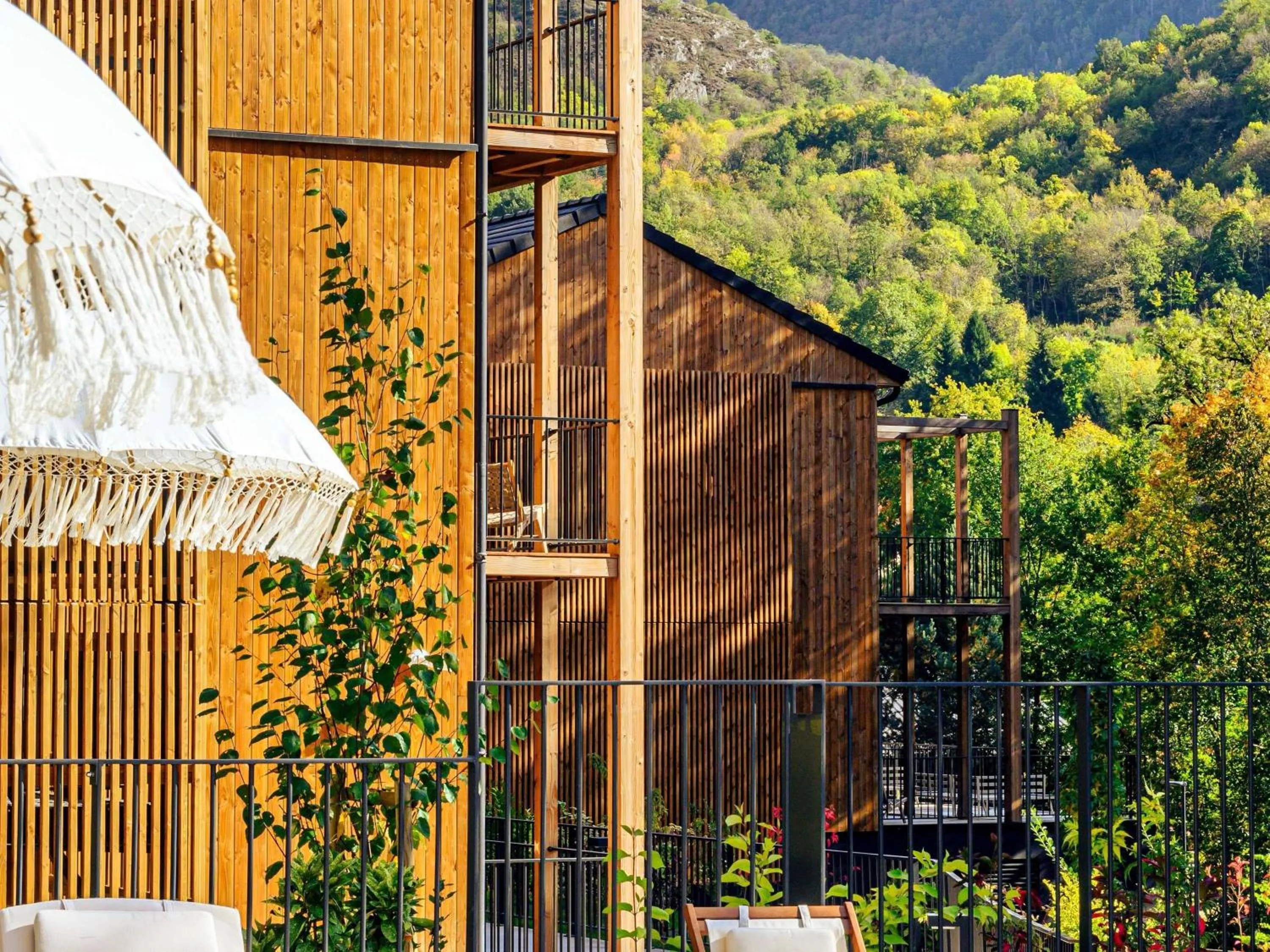 Pool view in Mercure Ax Les Thermes