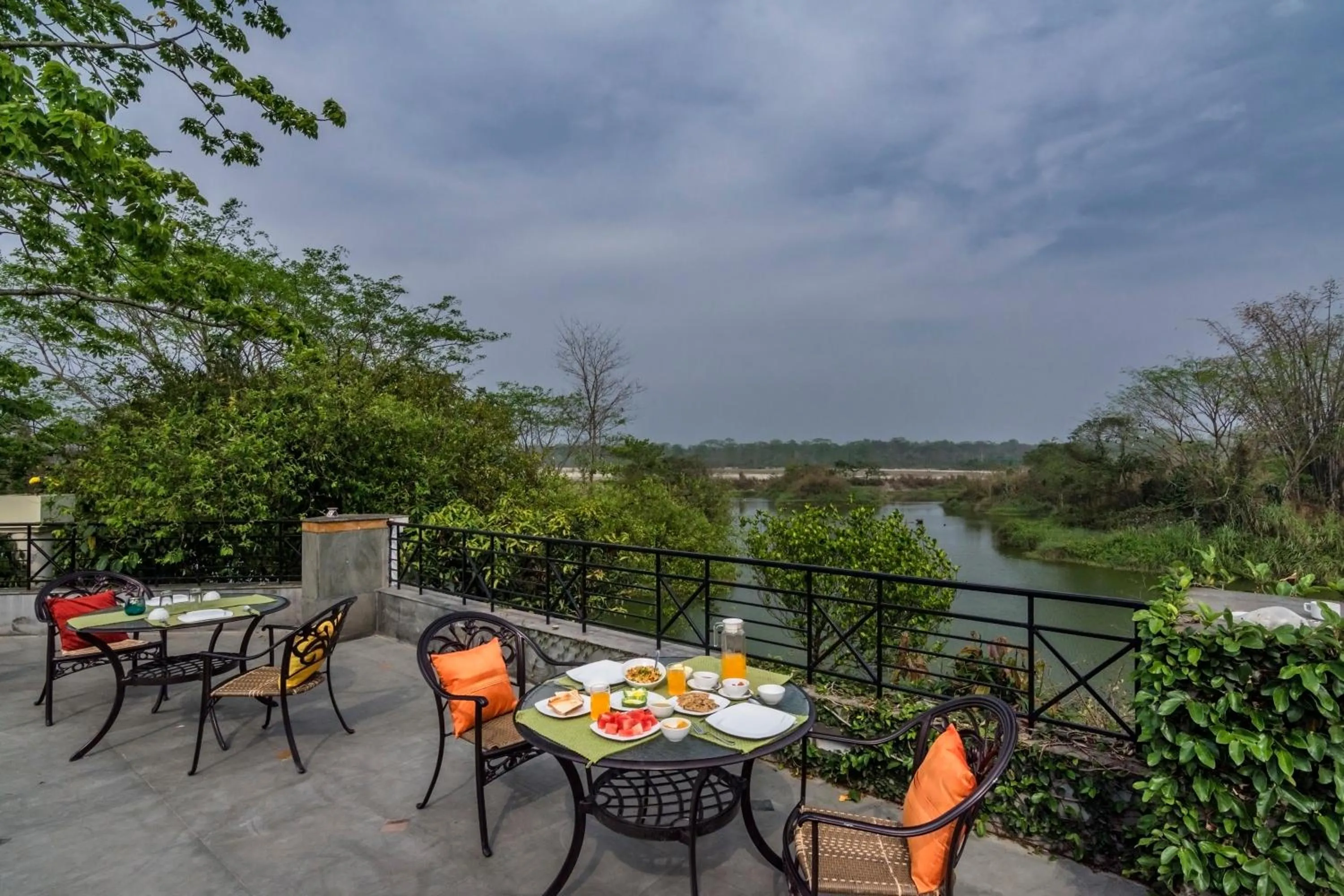 Dining area in The Riverwood Forest Retreat Dooars - fully vaccinated staff