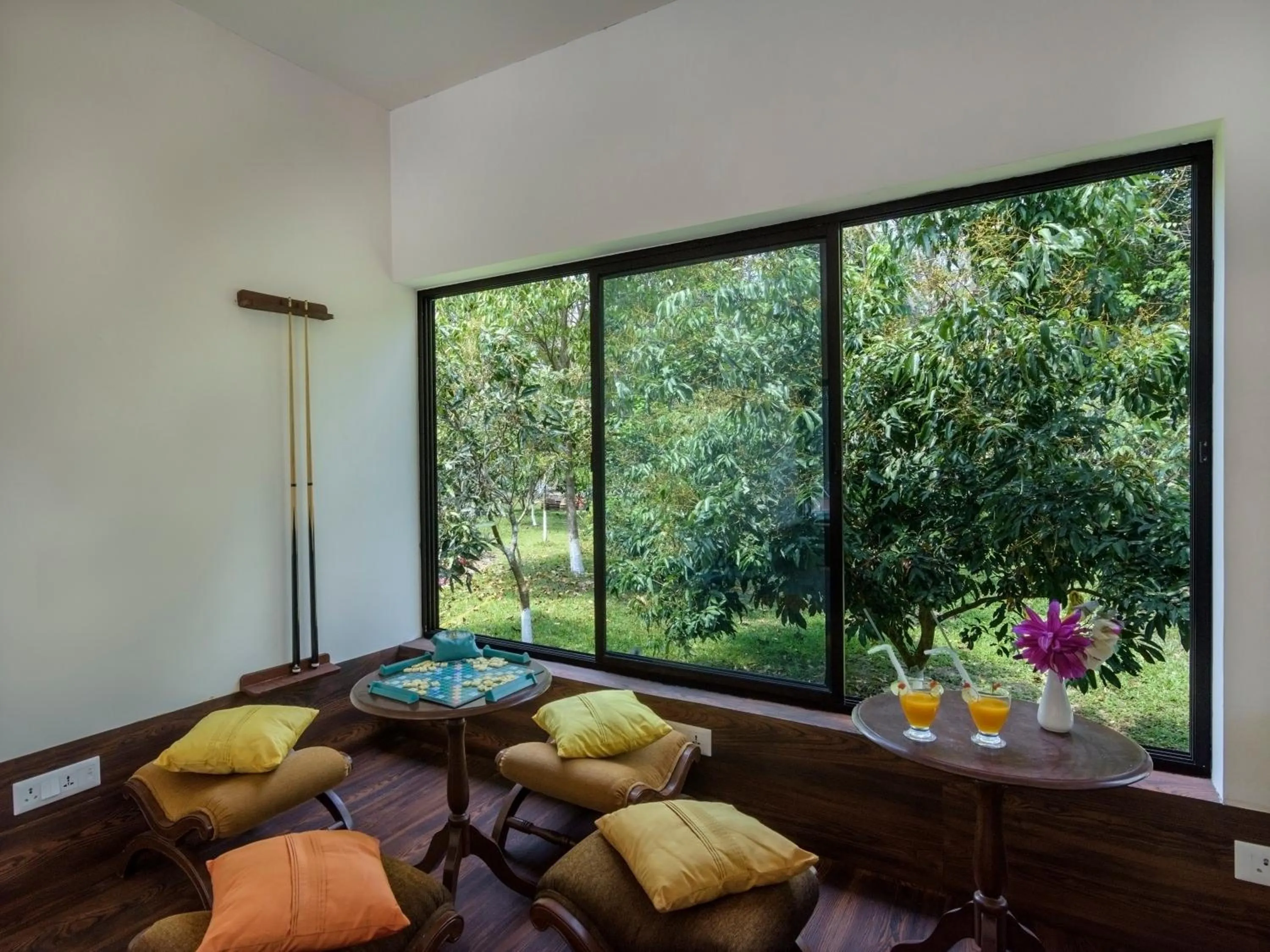 Seating area in The Riverwood Forest Retreat Dooars - fully vaccinated staff