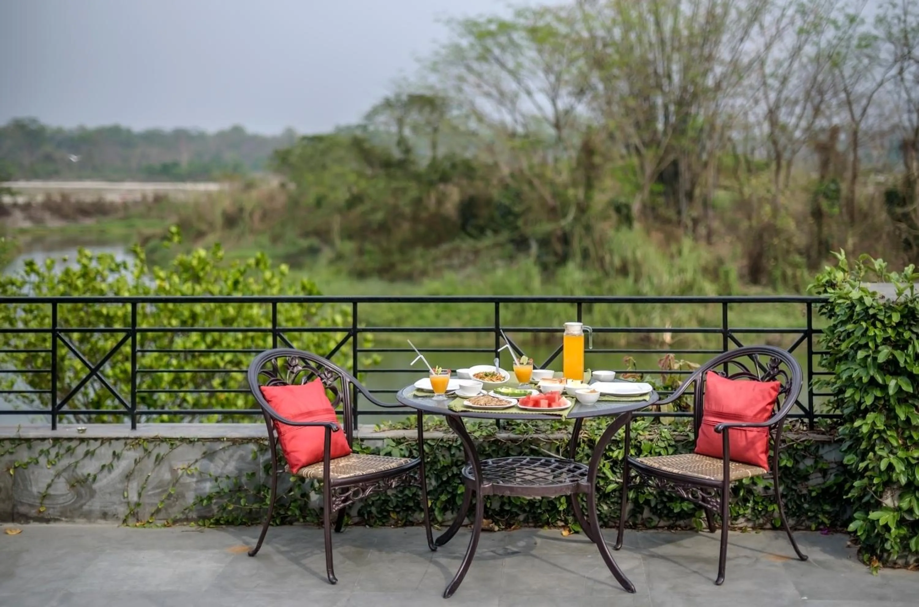 Dining area in The Riverwood Forest Retreat Dooars - fully vaccinated staff