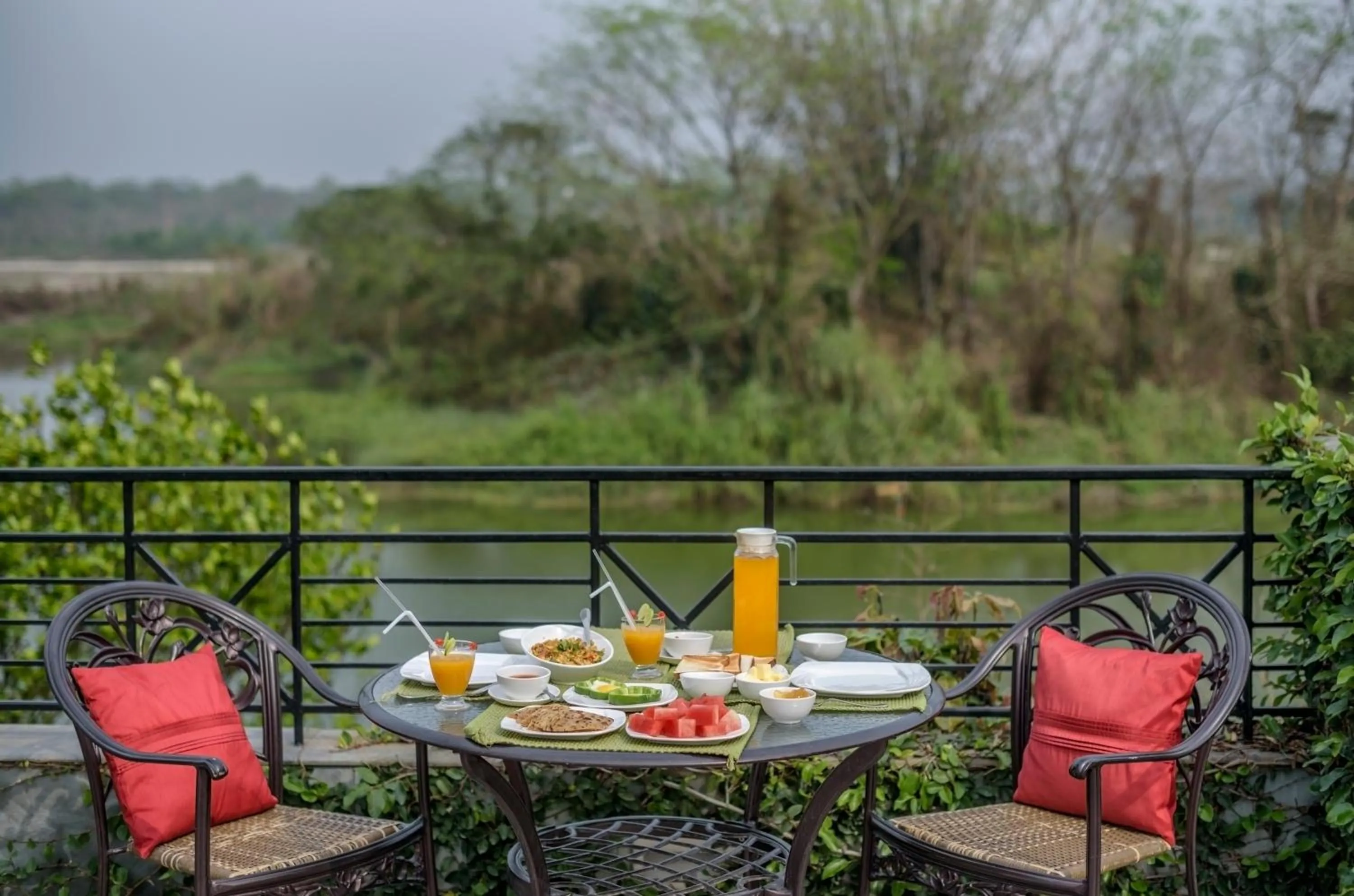 Dining area in The Riverwood Forest Retreat Dooars - fully vaccinated staff