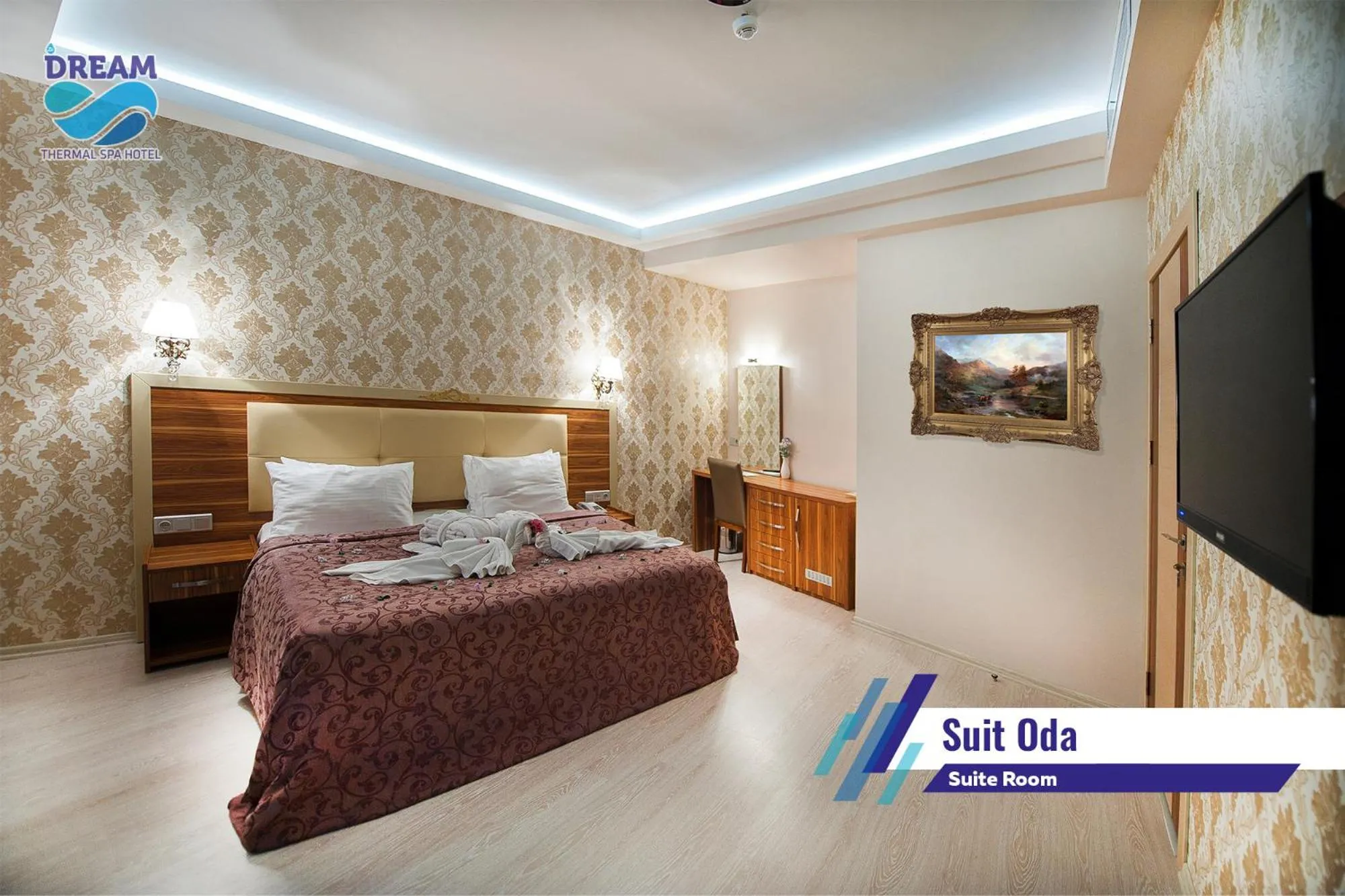 Bed in Zir Dream Thermal & Spa Hotel