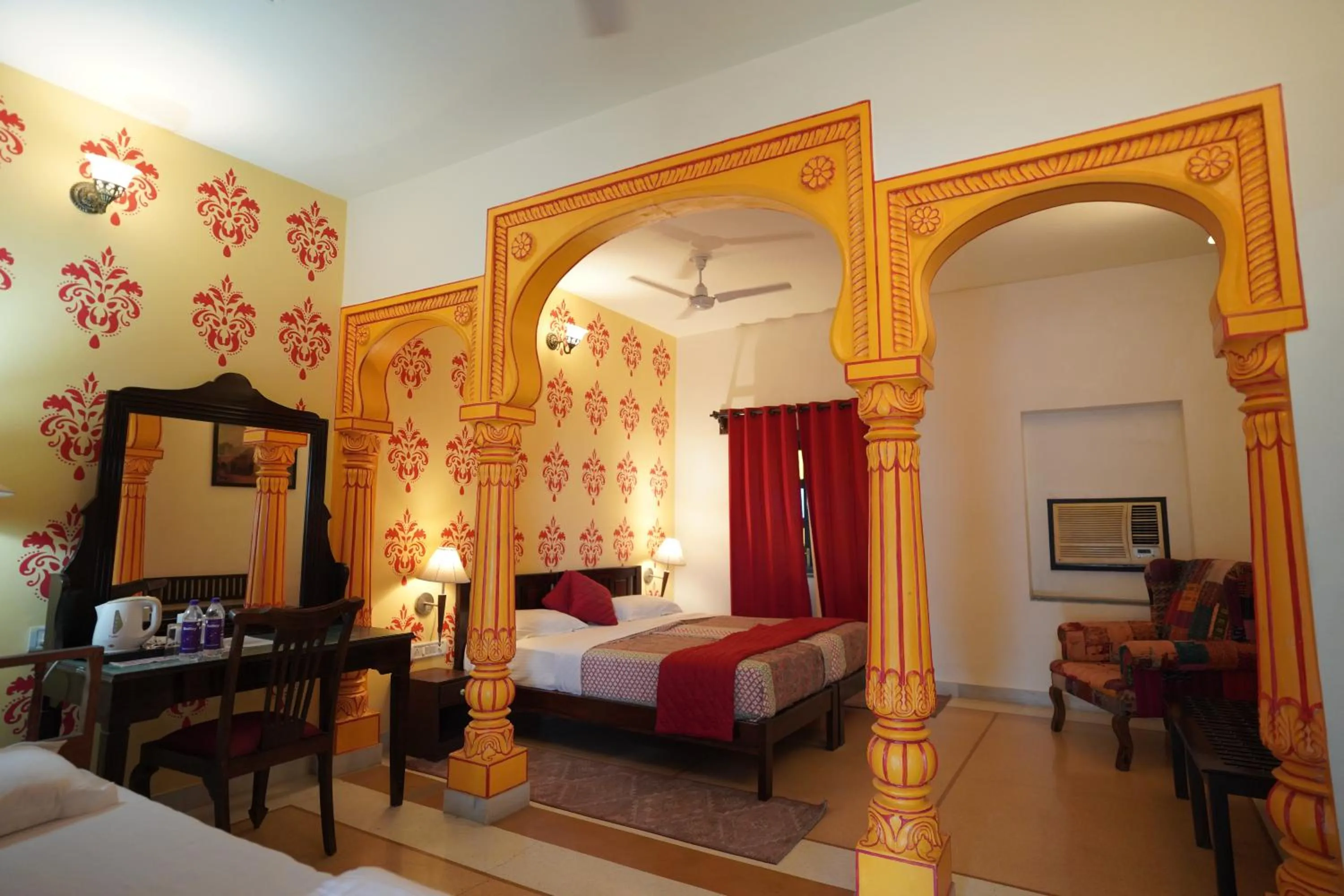 Bed in Haveli Kalwara - A Heritage Hotel