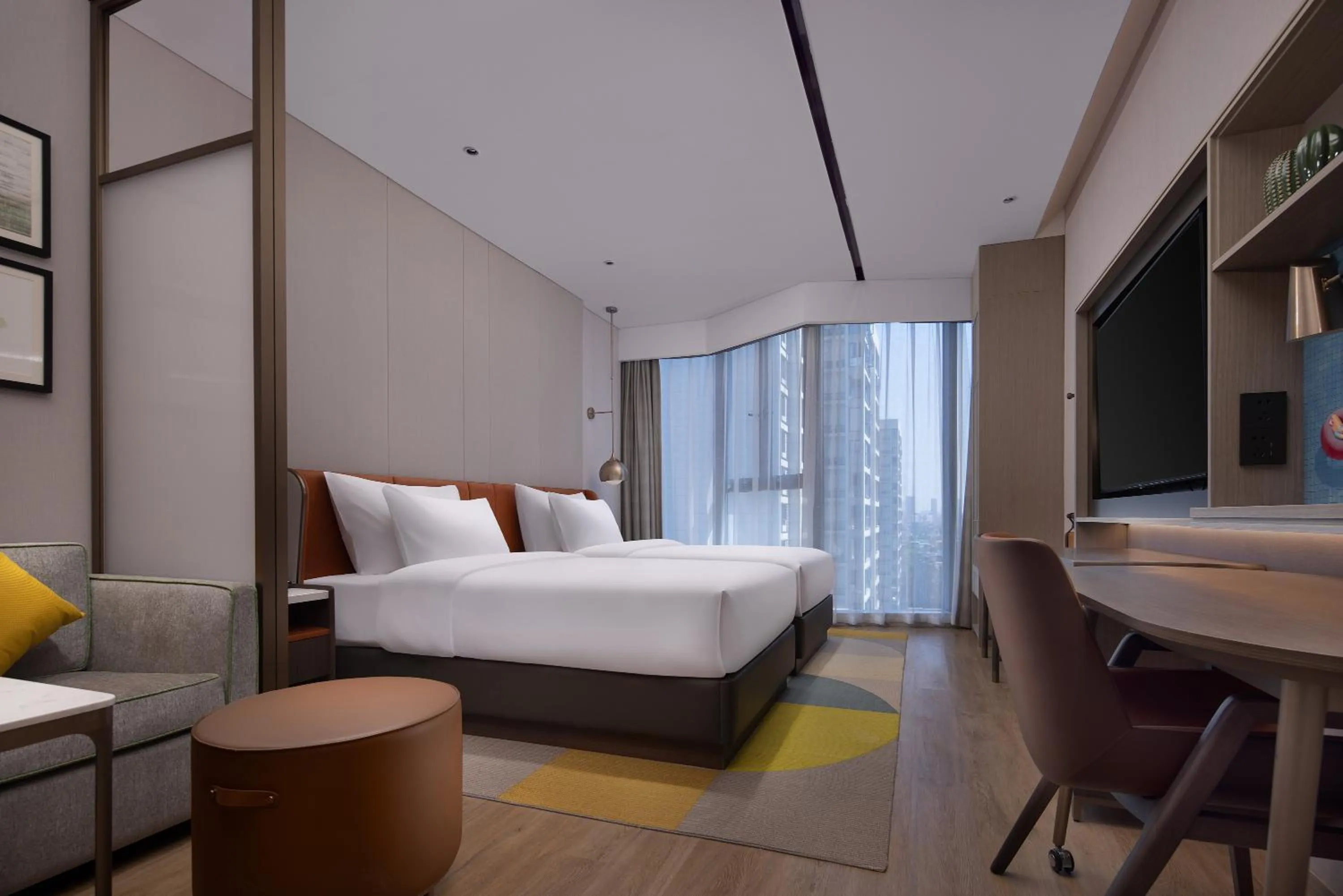 Photo of the whole room, Bed in Home2 by Suite Wuhan Qingshan