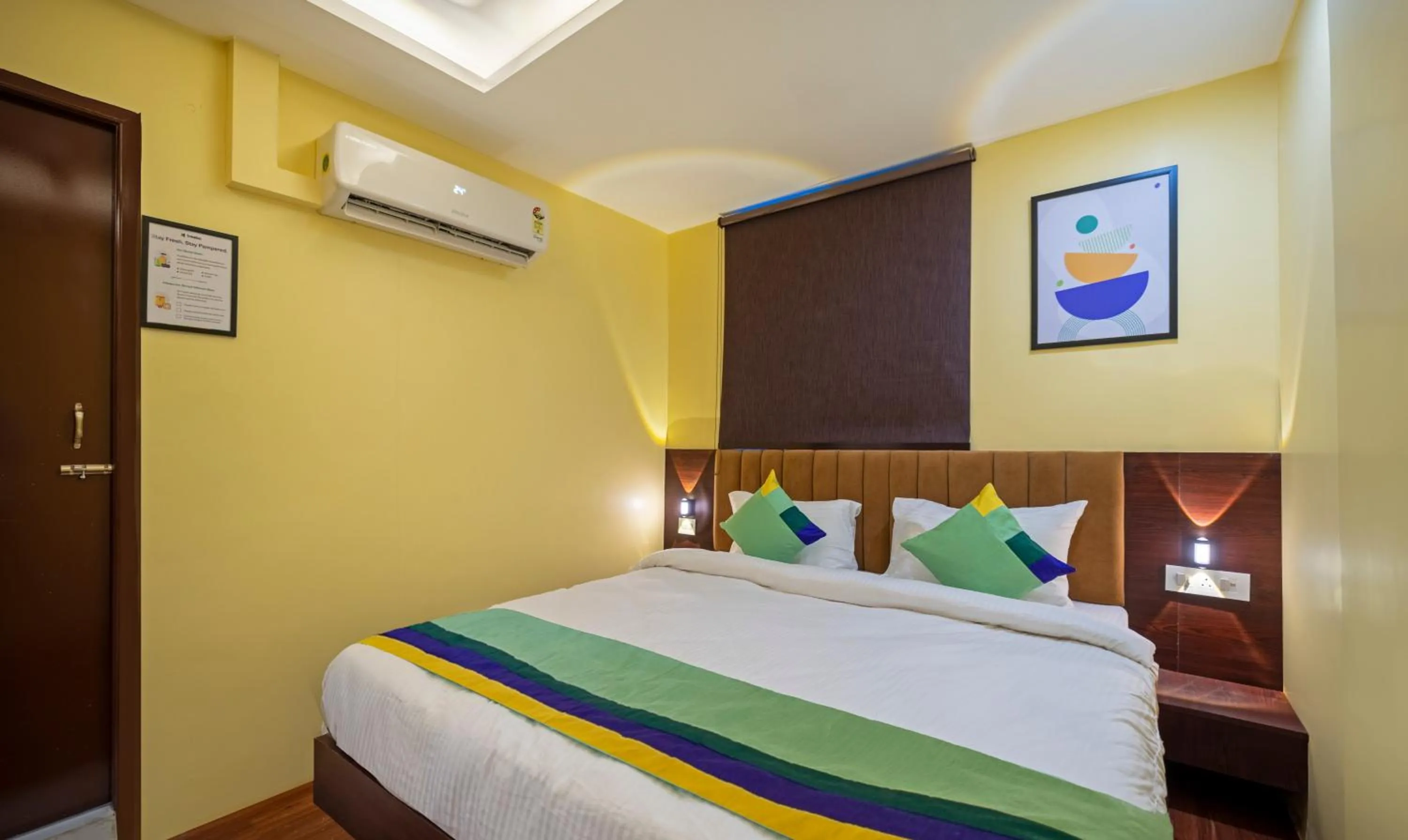 Bedroom, Bed in Treebo Taj Square, 10 Mins From Airport