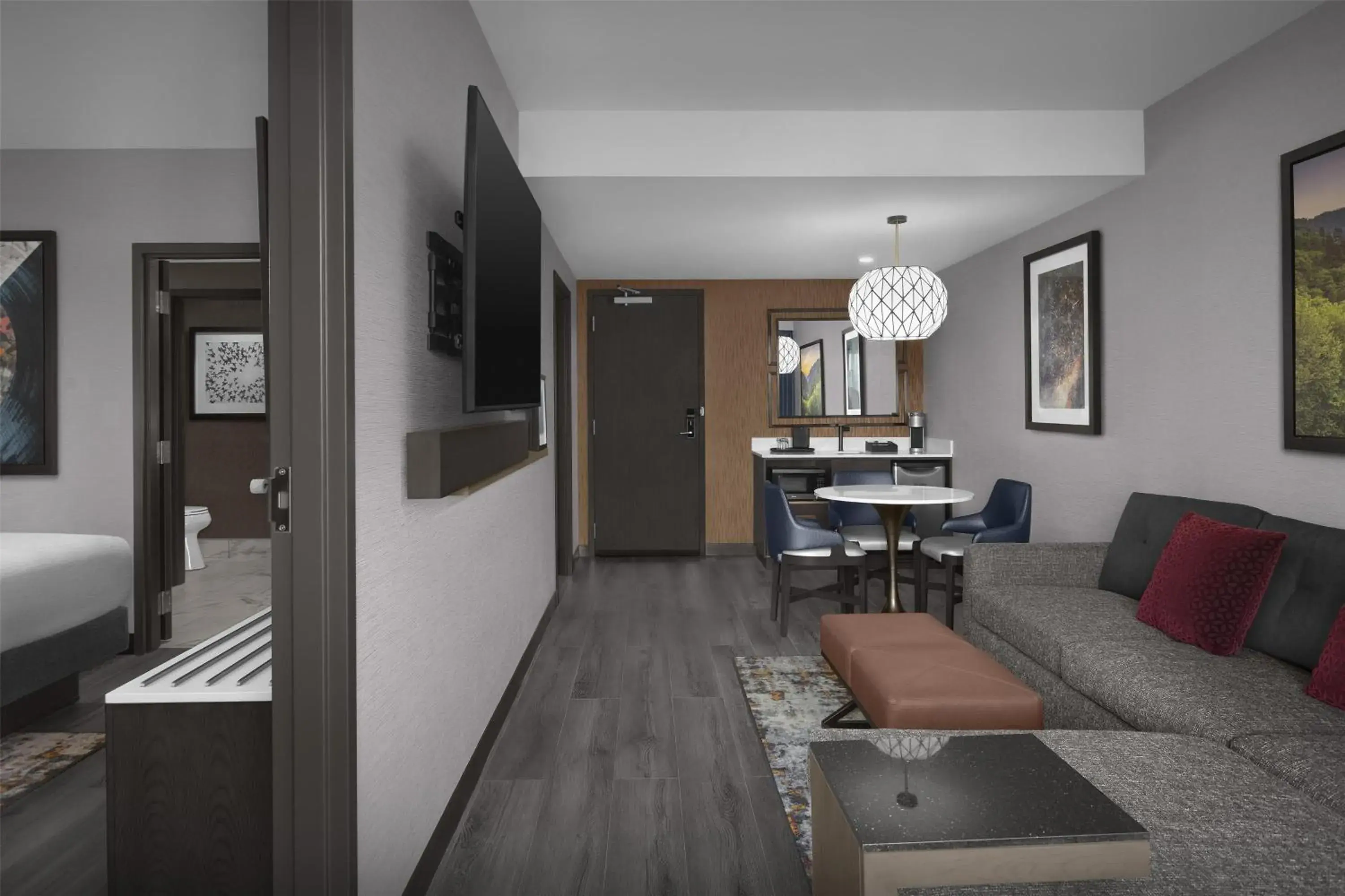 Two-Bedroom Queen Suite Room with Two Queen Beds and Bath Tub - Balcony/Mobility Accessible in Embassy Suites By Hilton Pigeon Forge Resort Two-Bedroom Queen Suite Room with Two Queen Beds and Bath Tub - Balcony/Mobility Accessible in Embassy Suites By Hilton Pigeon Forge Resort