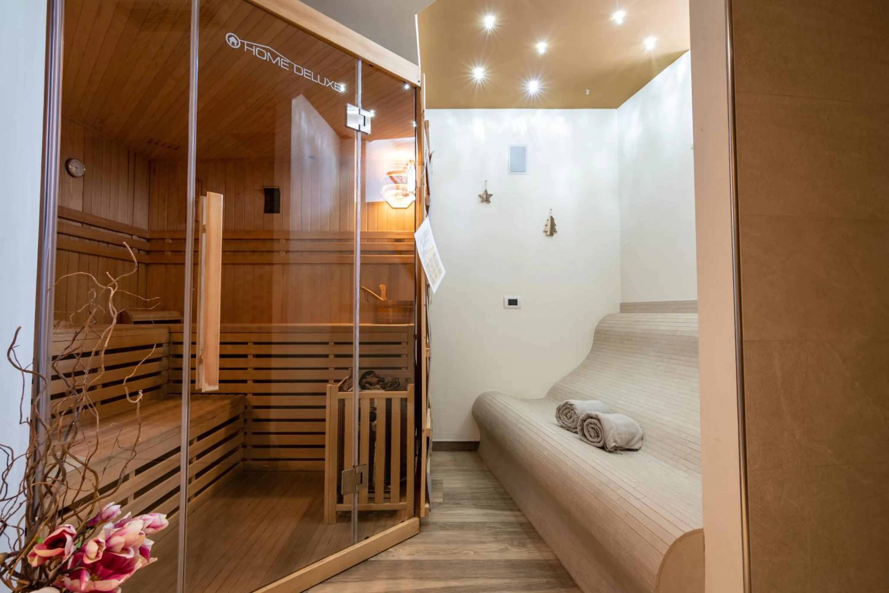 Sauna, Bed in Aparthotel Dolomites Living&Relax