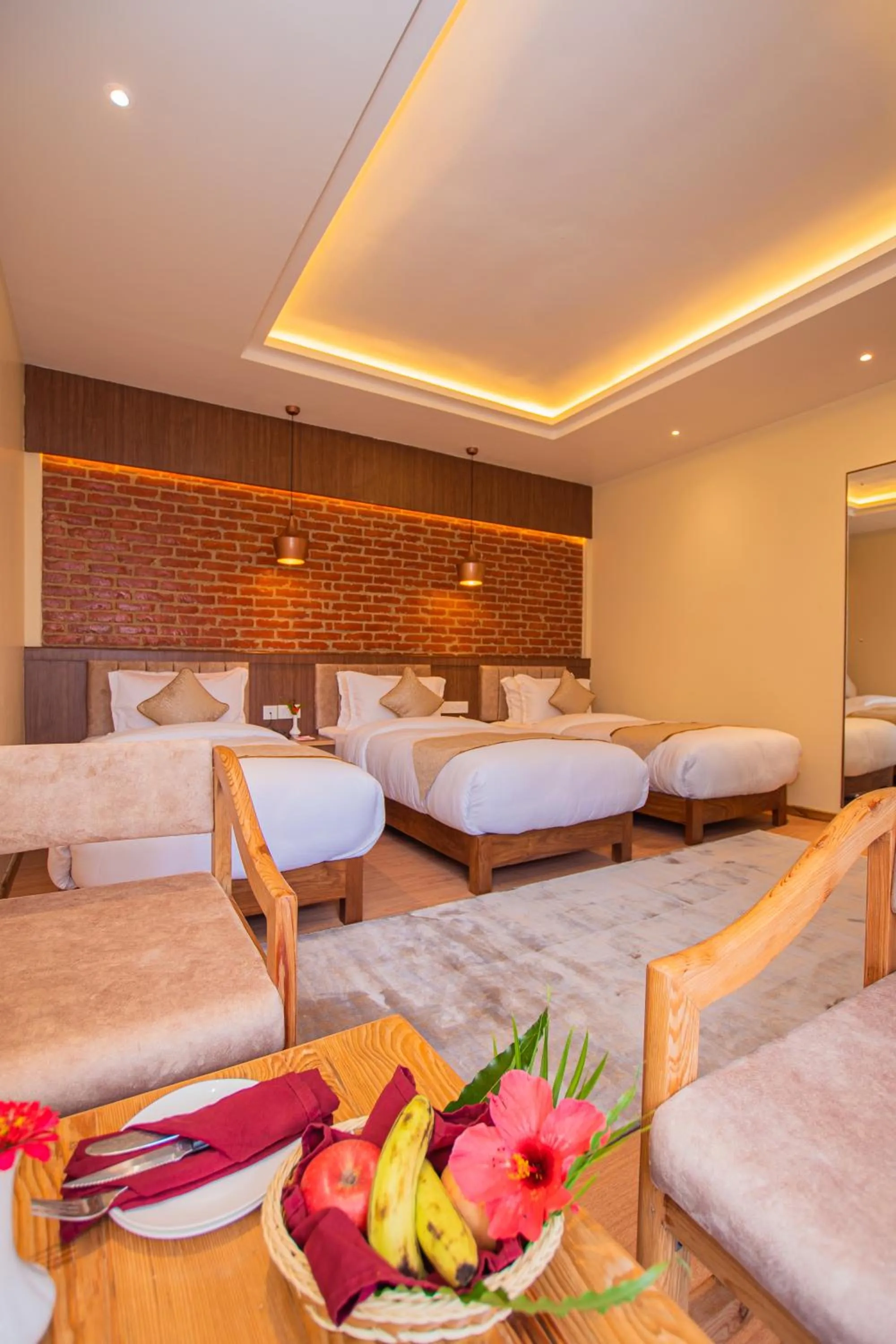 Seating area, Bed in Temple Himalaya Hotel & Spa