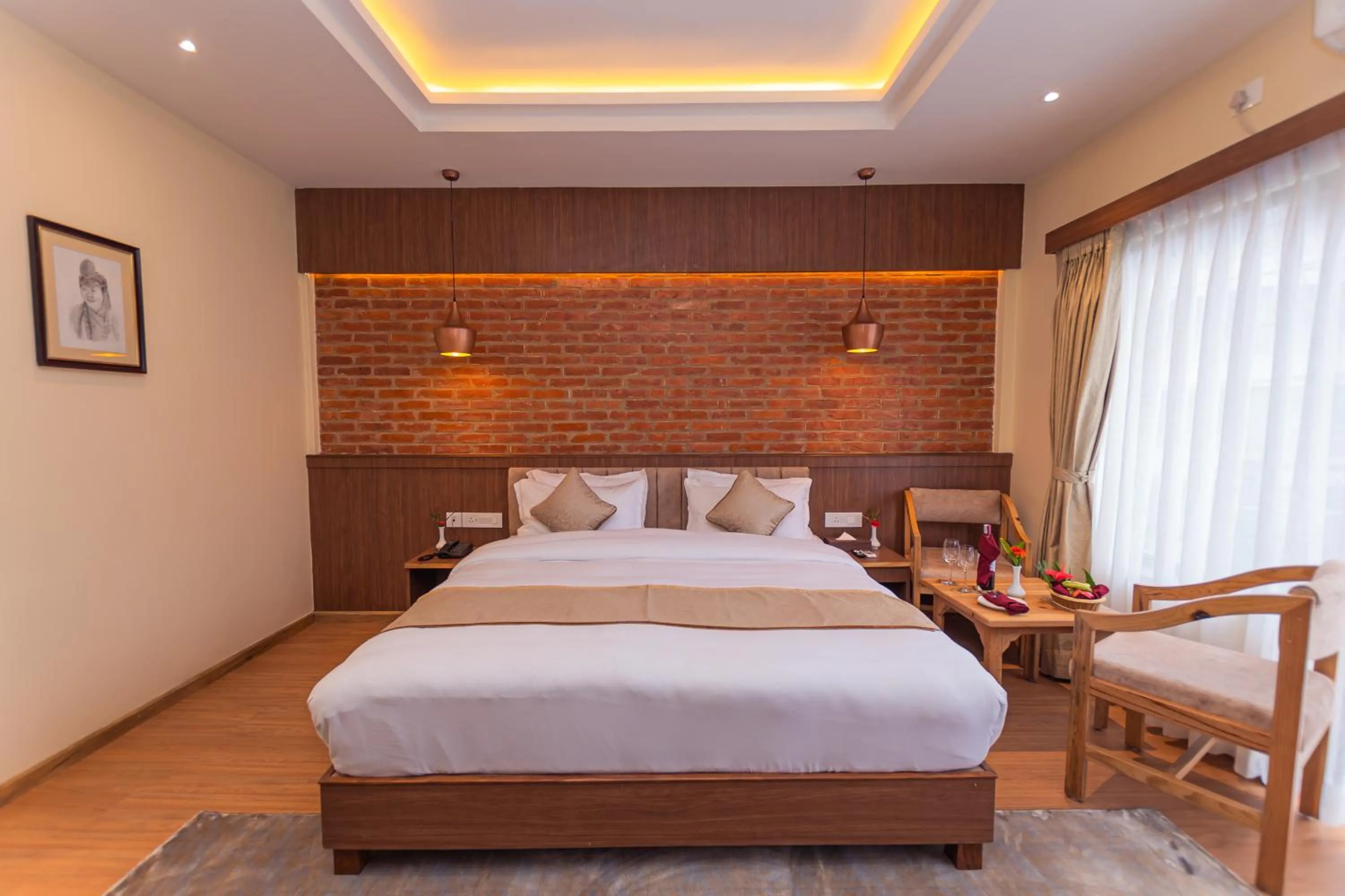 Bed in Temple Himalaya Hotel & Spa
