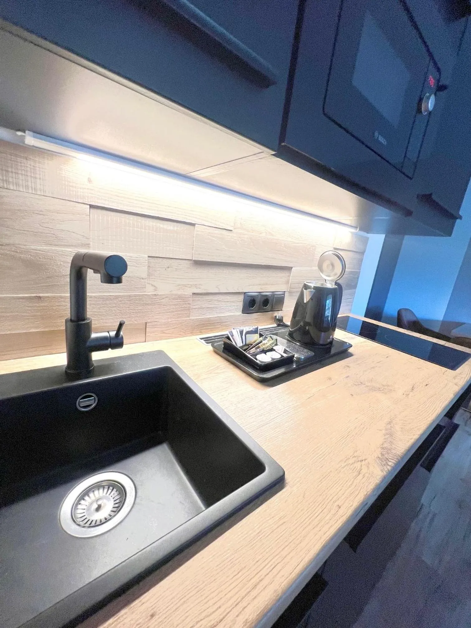 Kitchen or kitchenette in Goldhirsch Aparthotel