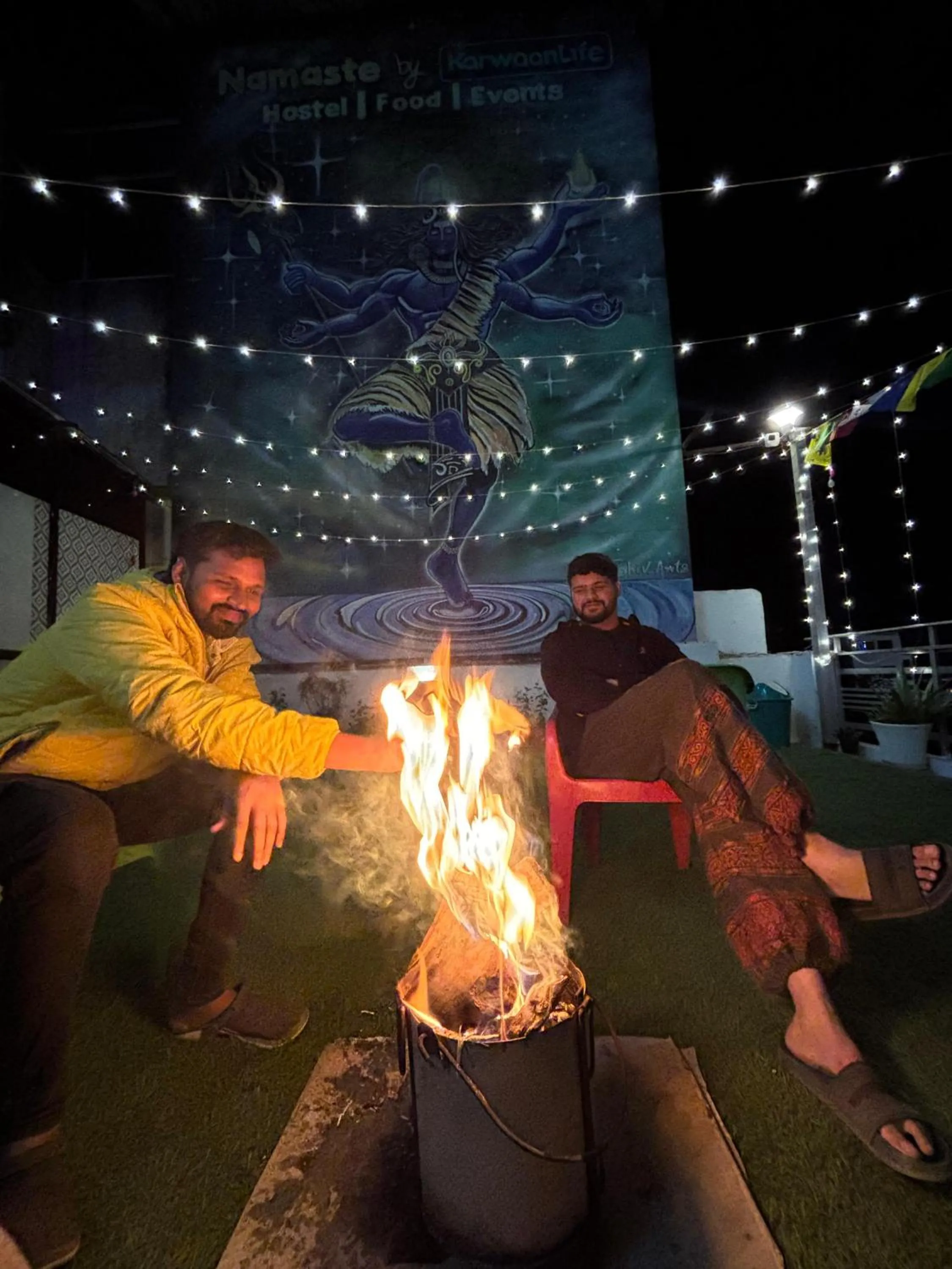 fireplace in Urban Loft Hostel