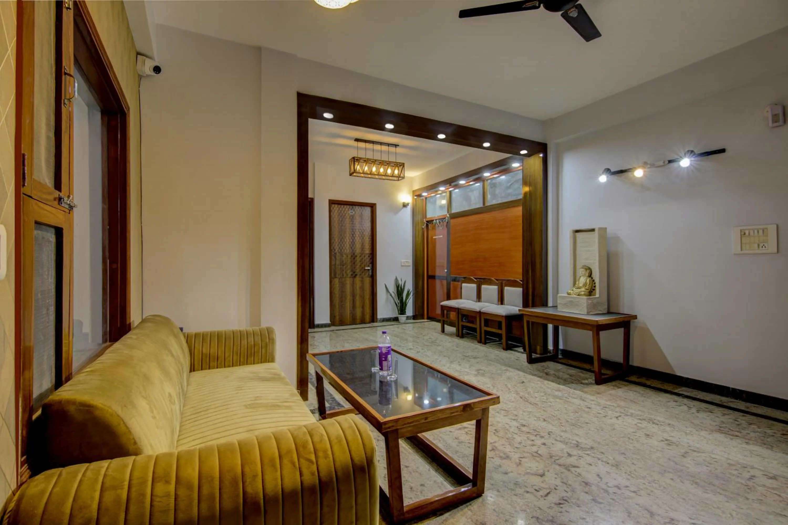 Seating area in Treebo Sai Village, Manesar