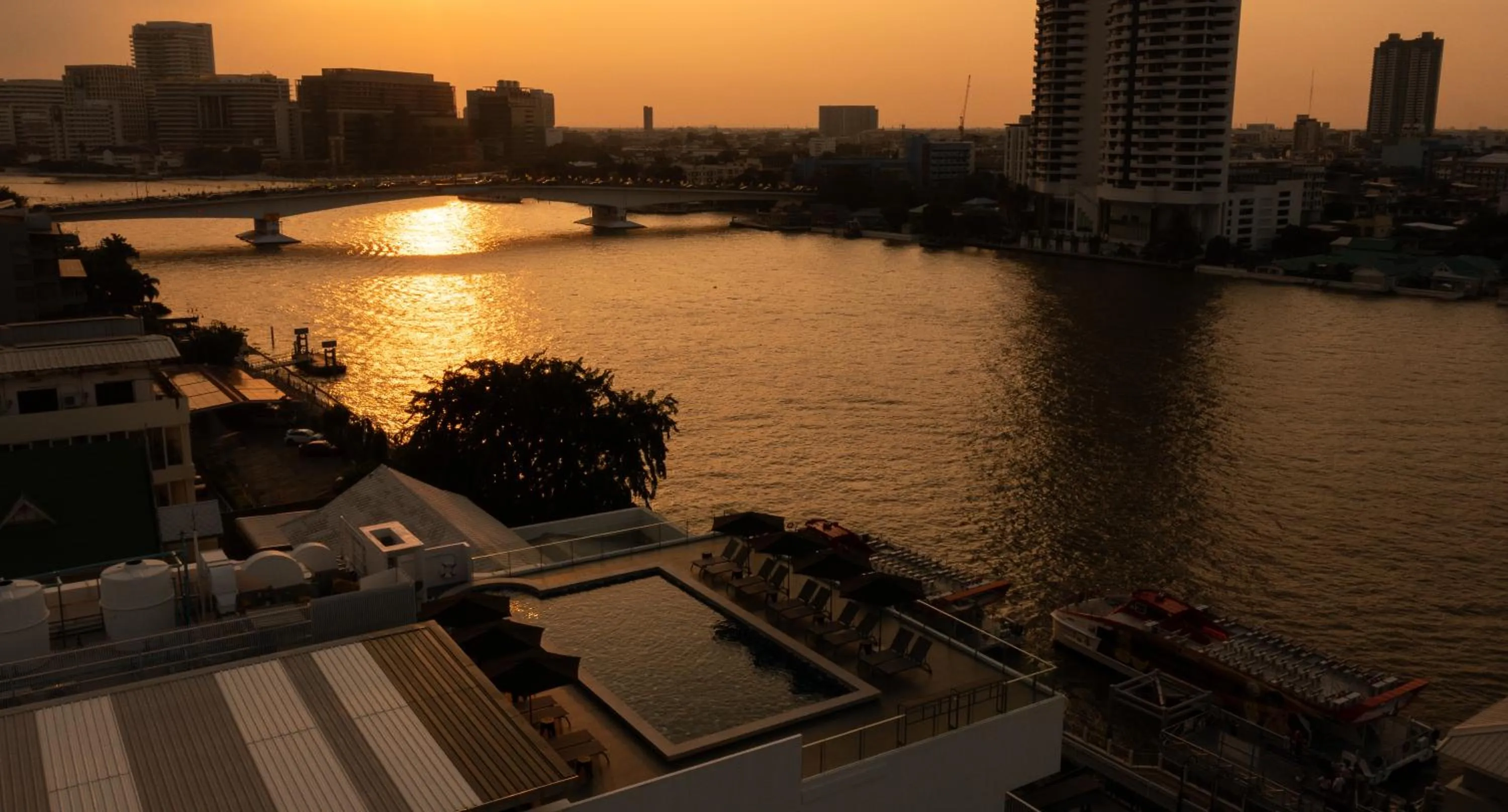 Swimming pool in The StandardX, Bangkok Phra Arthit